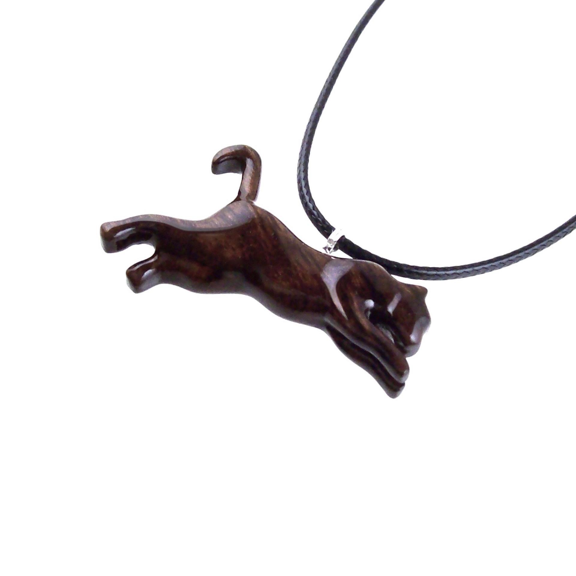 Lioness Necklace, Hand Carved Wooden Lioness Pendant, Wood Animal Necklace, Totem Spirit Animal Leo Jewelry for Men Women