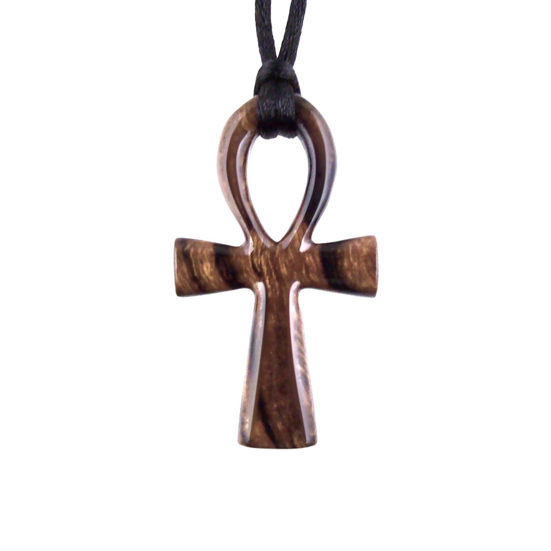 Ankh Necklace, Hand Carved Wooden Ankh Pendant for Men or Women, Egyptian Cross Necklace, Egyptian Jewelry Gift for Him Her