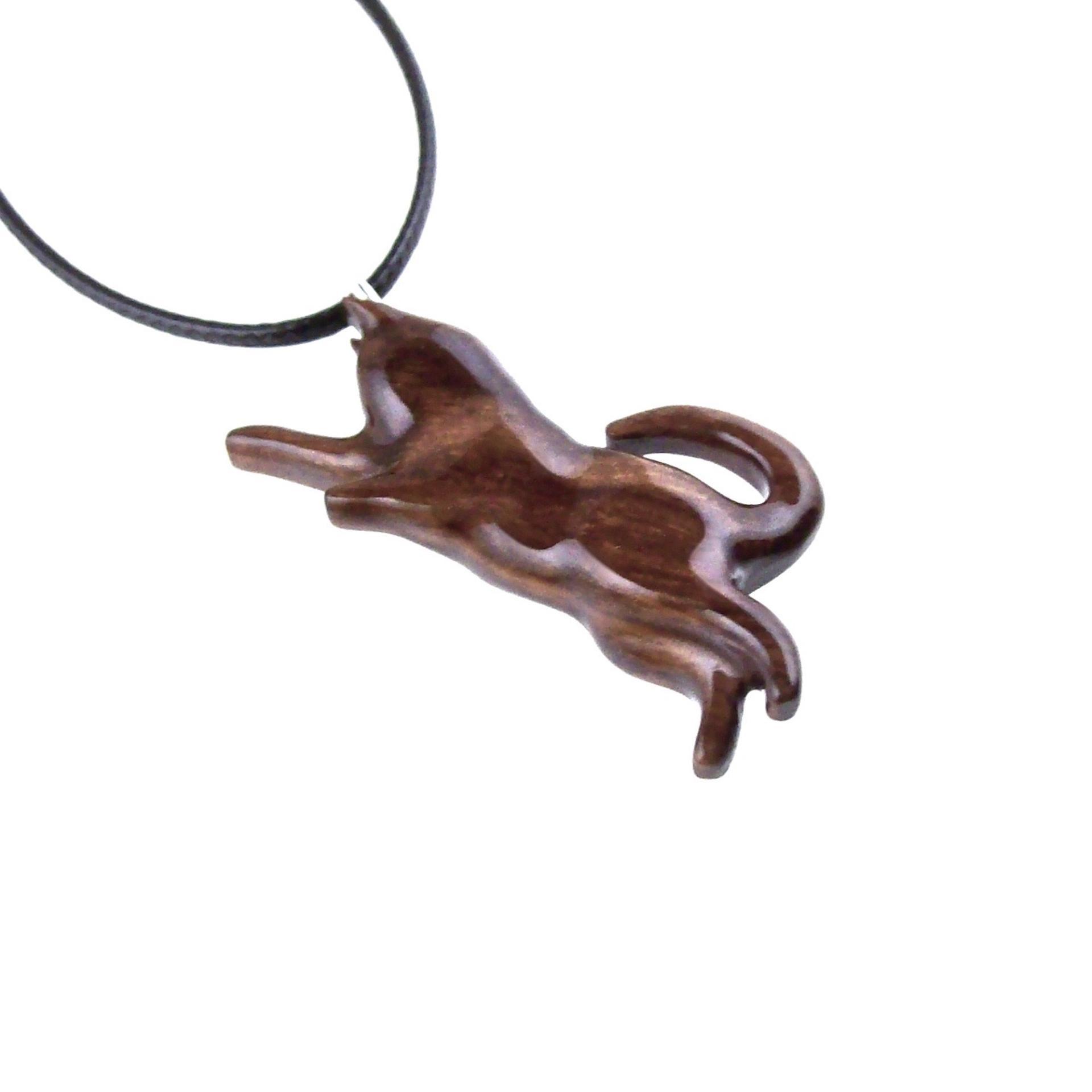 Kitten Necklace, Hand Carved Wooden Cat Pendant, Pet Animal Necklace, Handmade Wood Jewelry, One of a Kind Gift