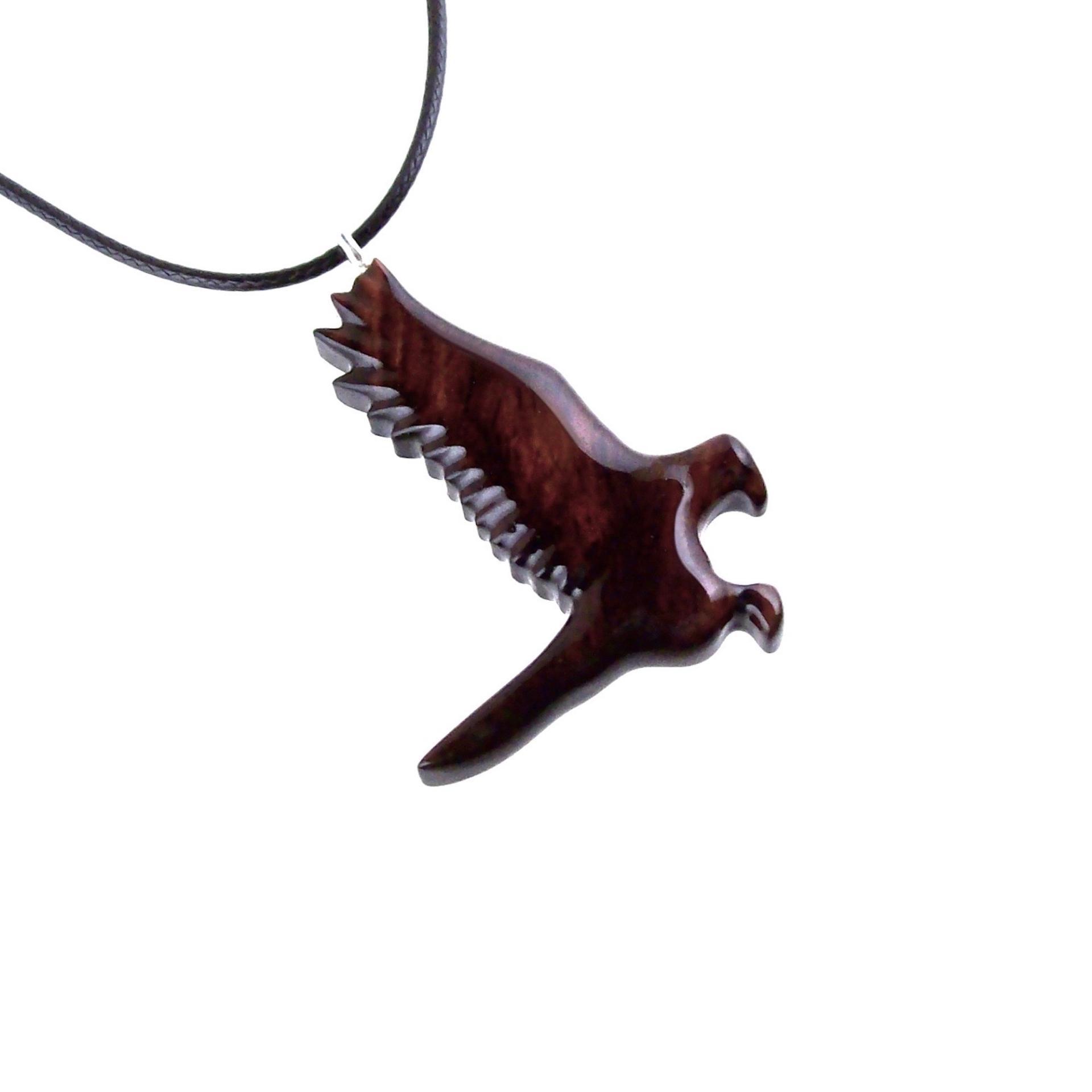 Hawk Necklace, Wooden Falcon Pendant, Hand Carved Bird Necklace, Totem Amulet, Wood Jewelry, One of a Kind Gift for Him Her