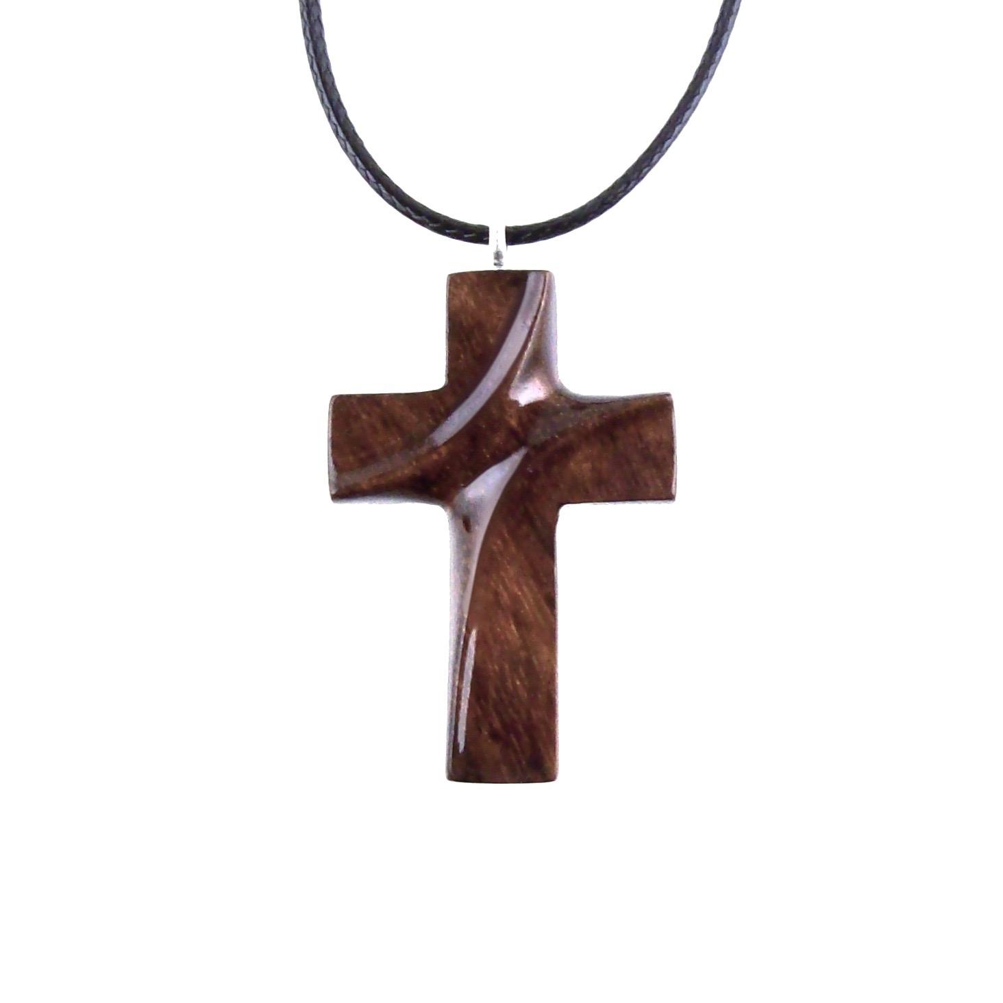 Wooden Cross Necklace, Hand Carved Wood Cross Pendant for Men or Women, Christian Jewelry Gift for Him or Her