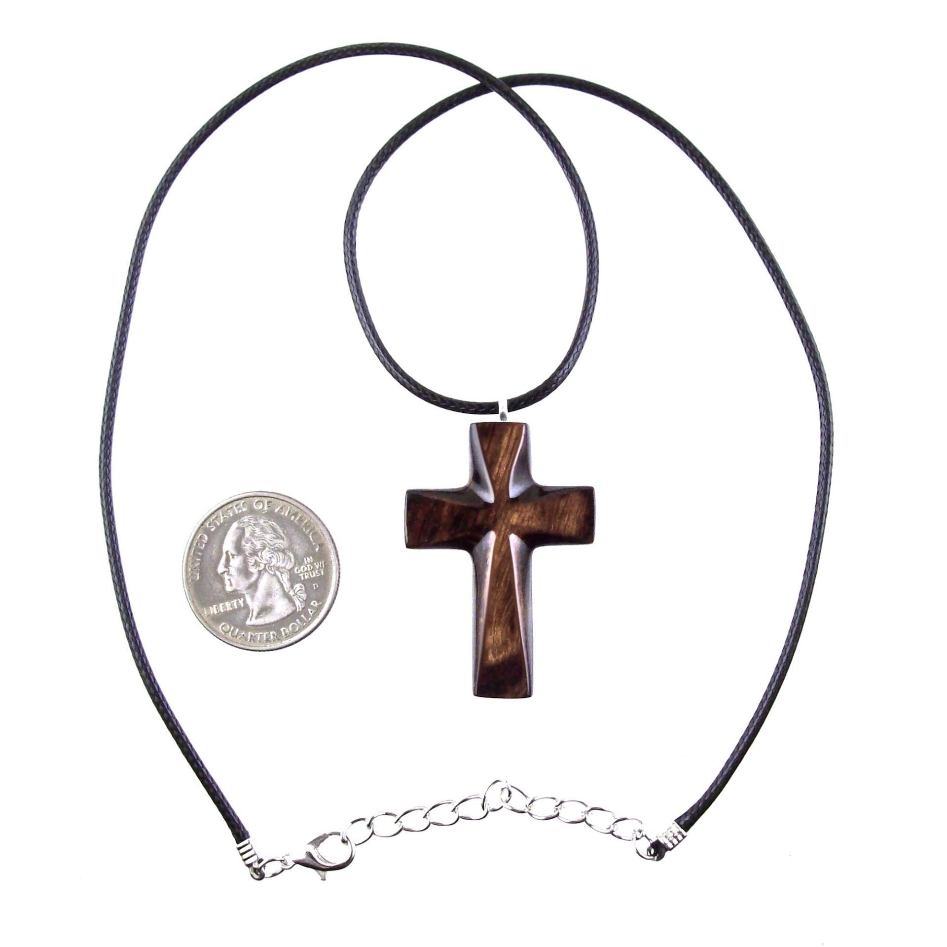 Handmade Wooden Cross Necklace, Hand Carved Wood Cross Pendant, Christian Jewelry for Men Women, Gift for Him or Her