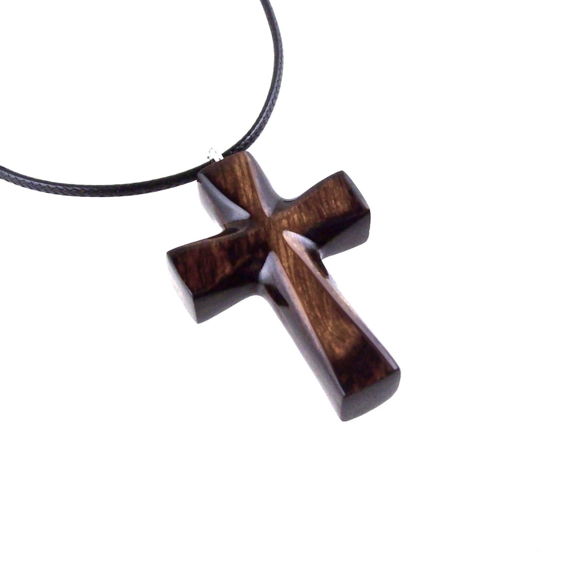 Handmade Wooden Cross Necklace, Hand Carved Wood Cross Pendant, Christian Jewelry for Men Women, Gift for Him or Her