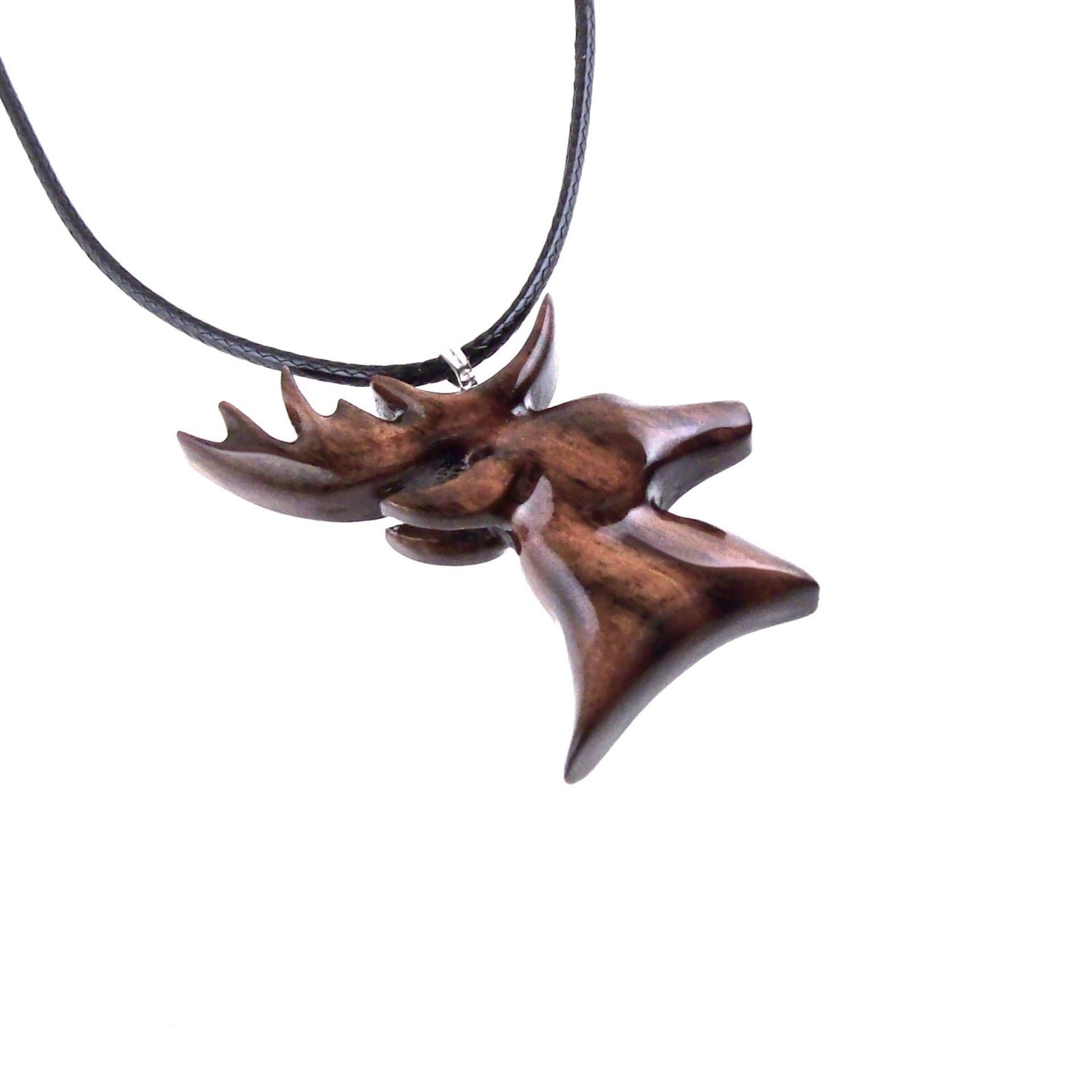 Stag Necklace, Hand Carved Wooden Deer Head Pendant, Buck Necklace, Mens Jewelry, Spirit Animal Totem Woodland Gift for Him