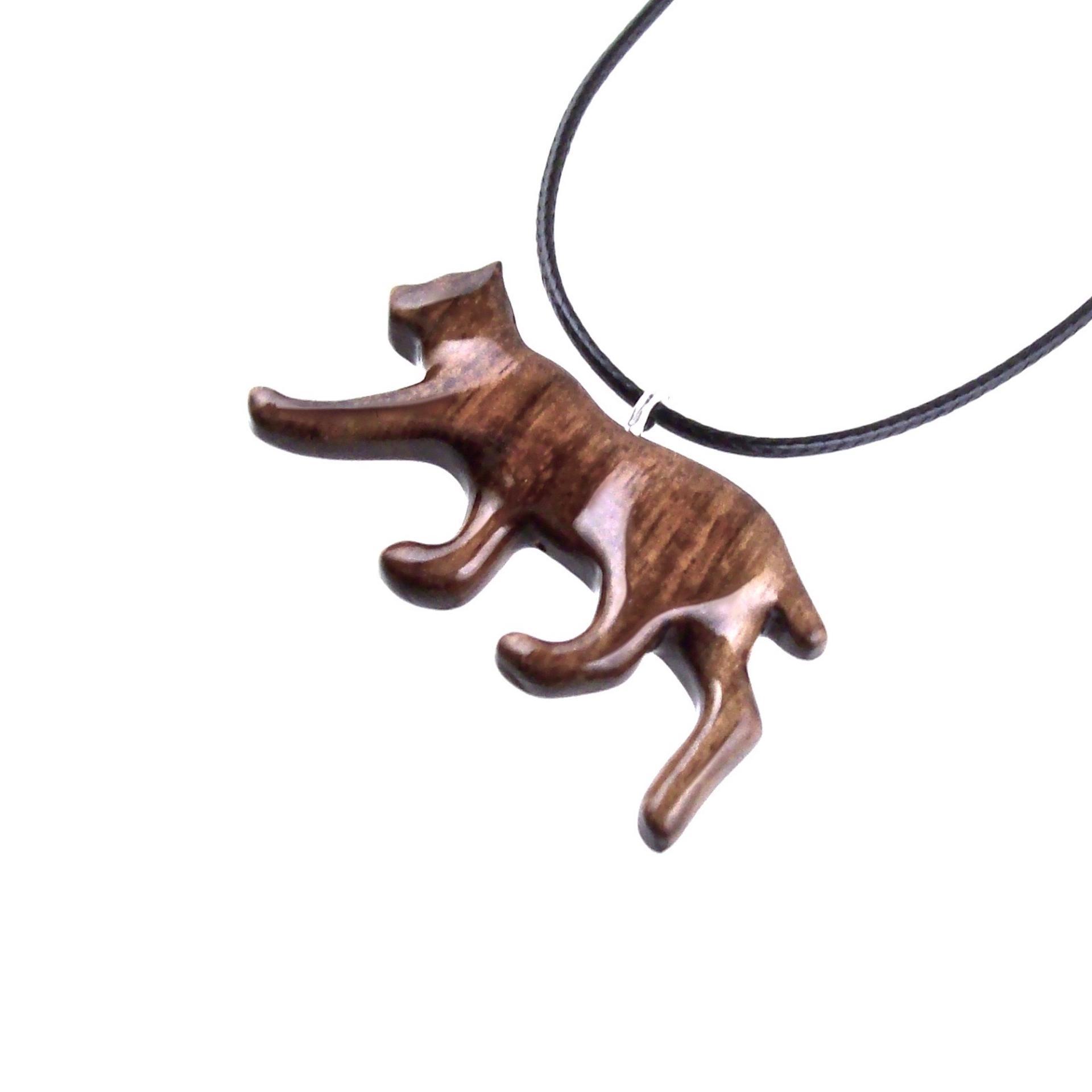 Hand Carved Wooden Lynx Pendant, Bobcat Necklace, Wildcat Totem Spirit Animal Wood Jewelry Handmade Gift for Men or Women