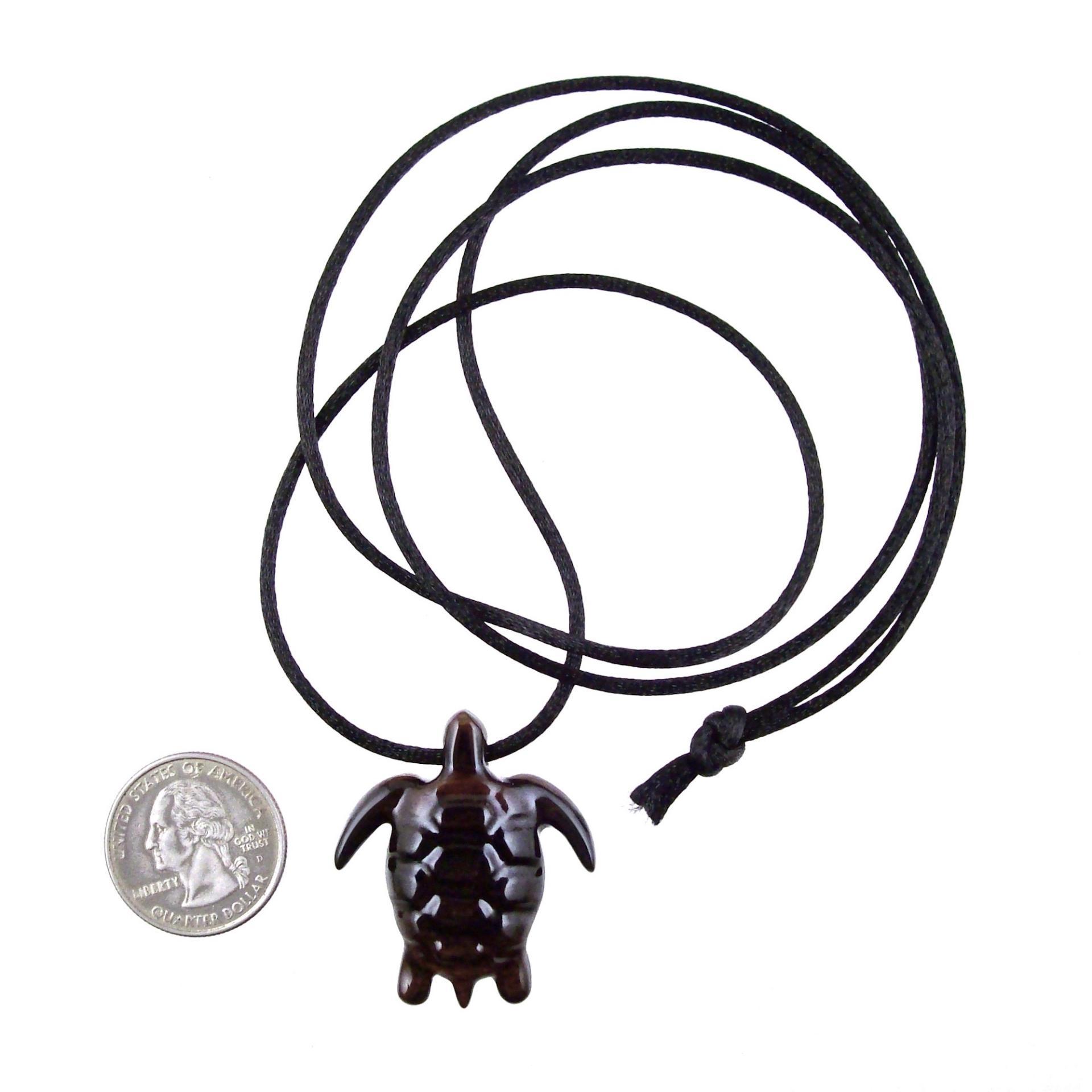 Sea Turtle Necklace, Hand Carved Wooden Turtle Pendant, Mens Wood Necklace, Nautical Jewelry, One of a Kind Gift for Him
