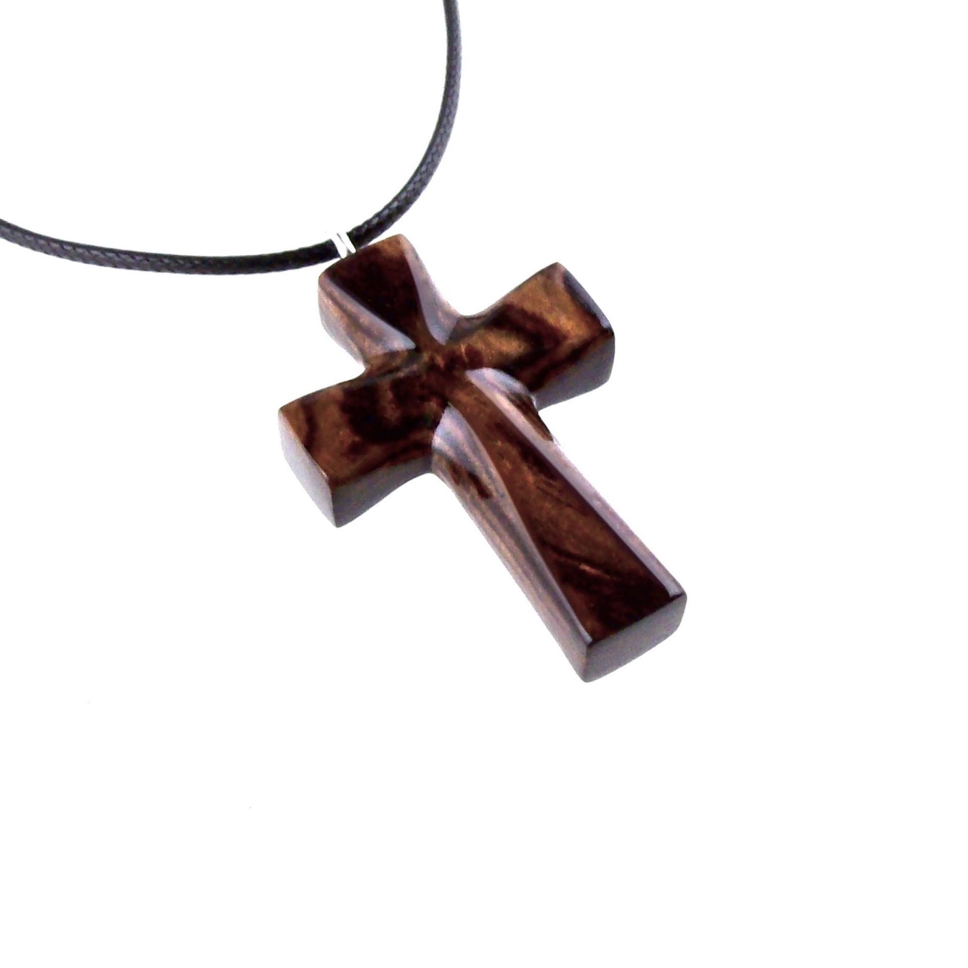 Wooden Cross Necklace, Hand Carved Wood Cross Pendant, Christian Jewelry for Men Women, Gift for Him or Her
