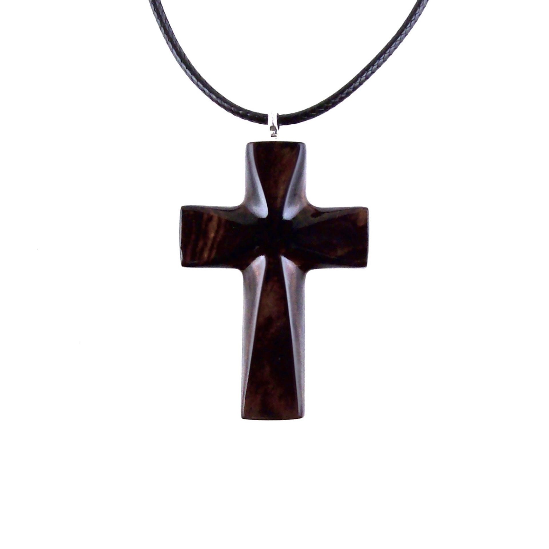 Wooden Cross Necklace, Hand Carved Wood Cross Pendant, Christian Jewelry for Men Women, Gift for Him or Her