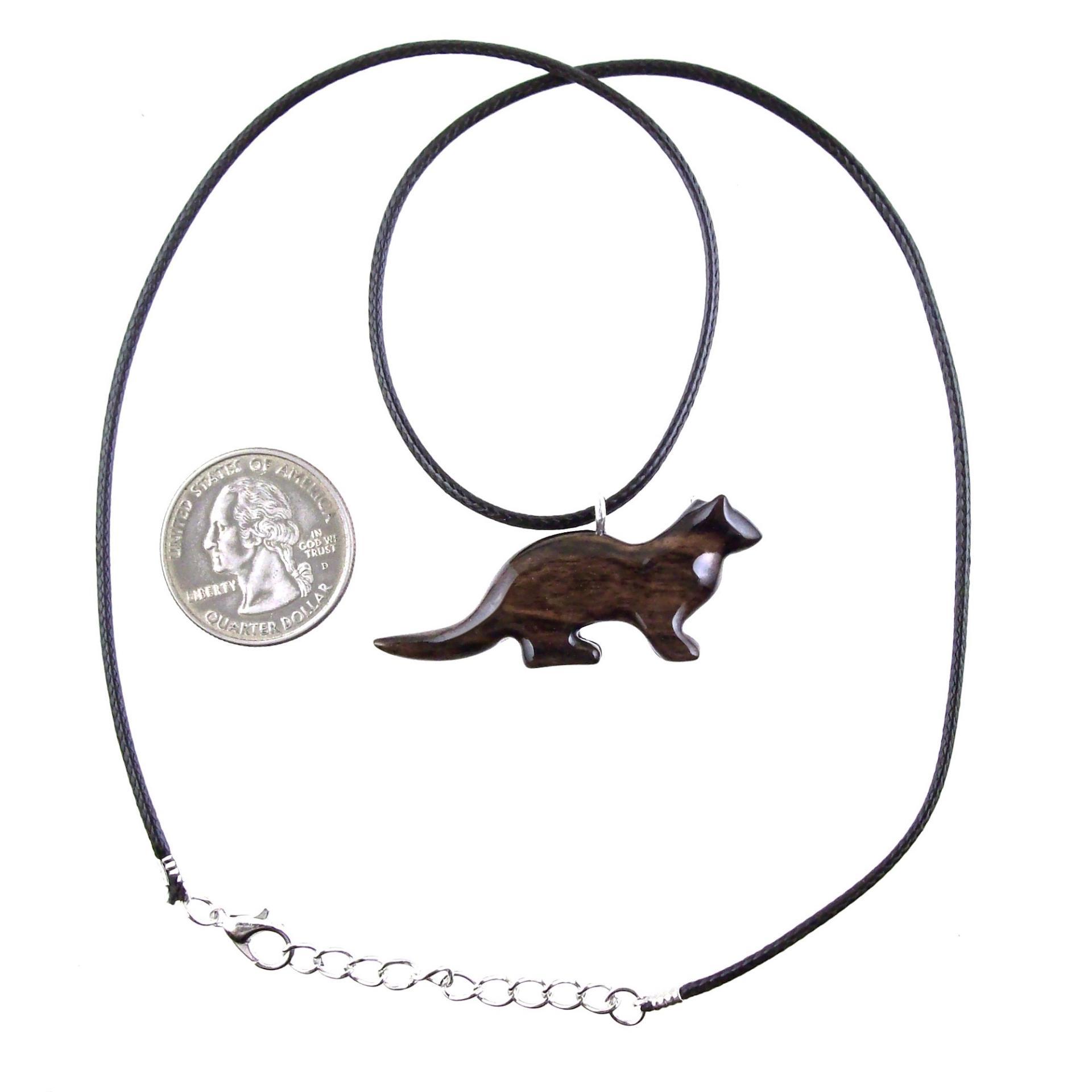 Hand Carved Wooden Sea Otter Pendant Necklace - Totem Animal Jewelry Gift for Men & Women
