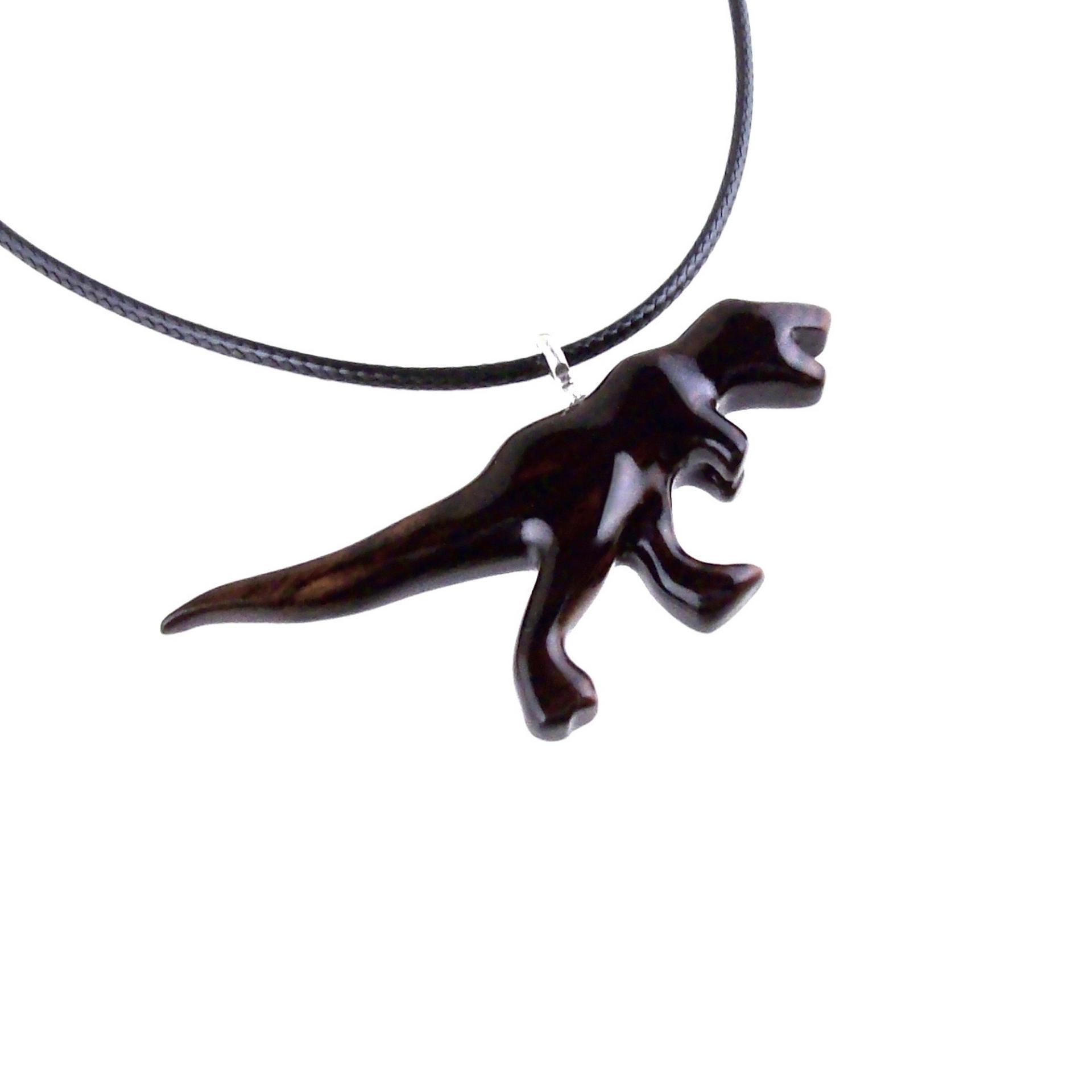 Dinosaur Pendant, Hand Carved Wooden T-Rex Necklace for Men or Women, Tyrannosaurus Necklace, Wood Reptile Jurassic Jewelry