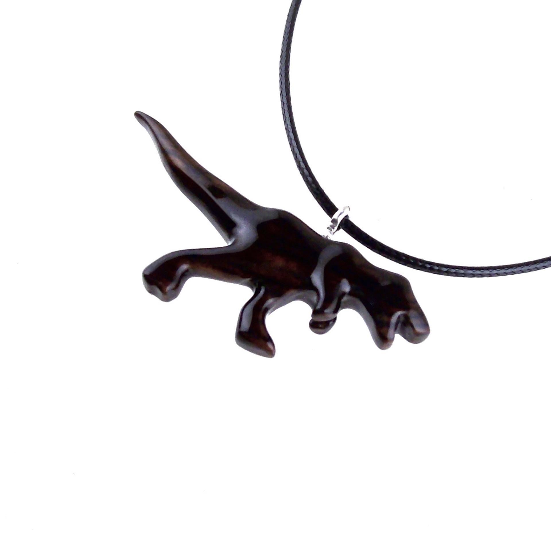 Dinosaur Pendant, Hand Carved Wooden T-Rex Necklace for Men or Women, Tyrannosaurus Necklace, Wood Reptile Jurassic Jewelry