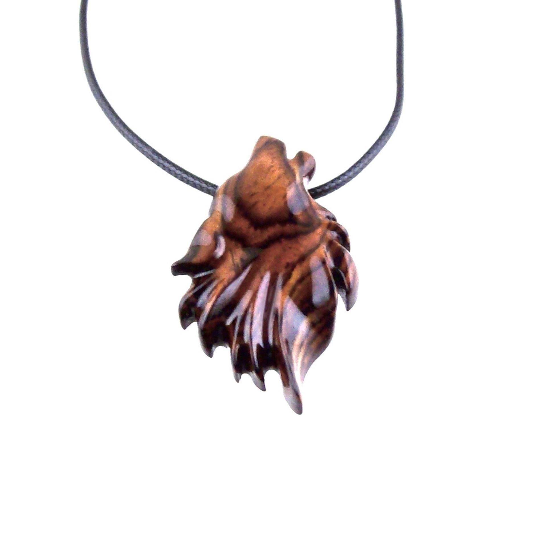 Carved Wolf Pendant, Wooden Wolf Necklace, Spirit Animal Totem, Handmade Wood Jewelry for Men or Women, One of a Kind Gift