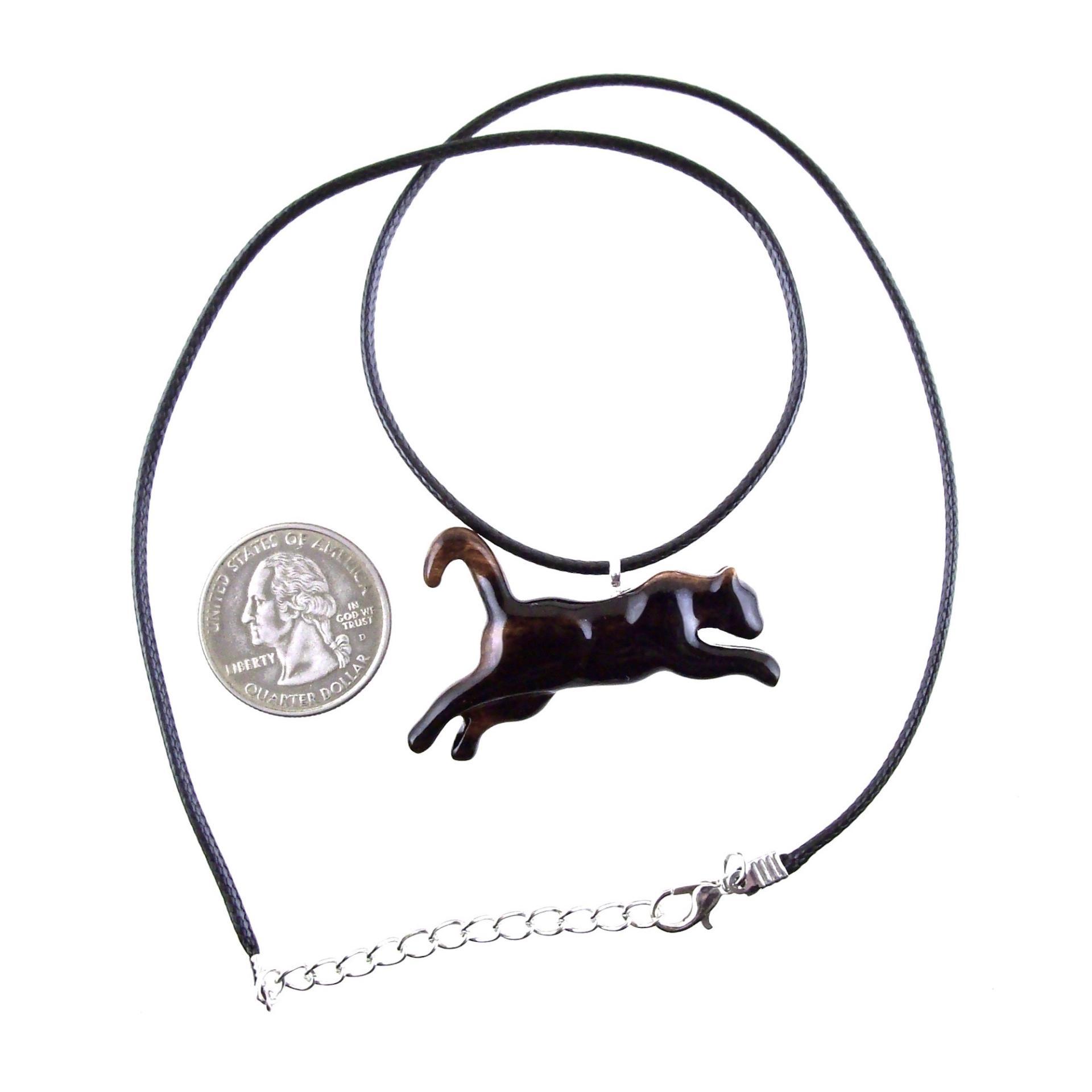 Lioness Necklace, Hand Carved Wooden Lioness Pendant, Wood Animal Necklace, Totem Spirit Animal Leo Jewelry for Men Women
