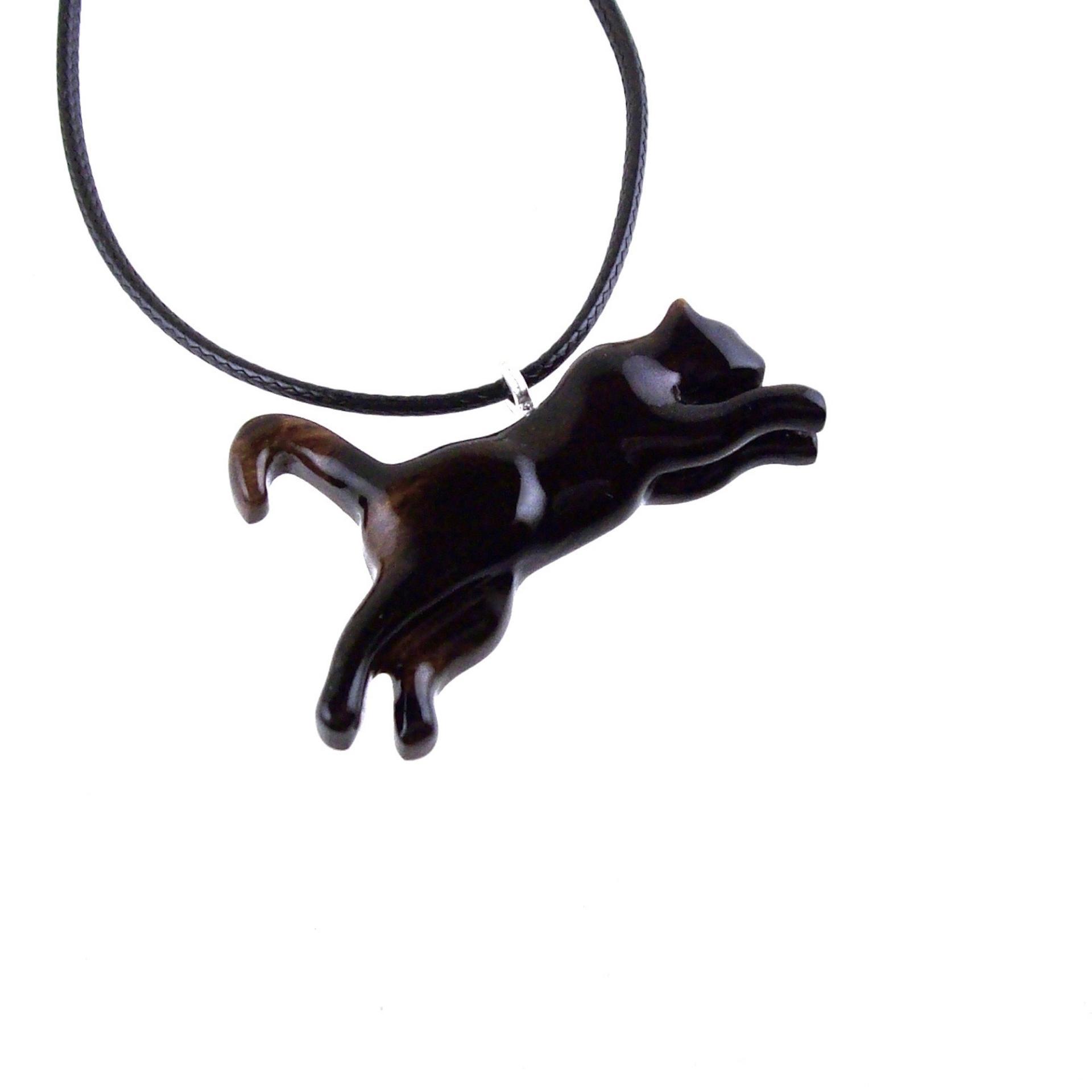 Lioness Necklace, Hand Carved Wooden Lioness Pendant, Wood Animal Necklace, Totem Spirit Animal Leo Jewelry for Men Women