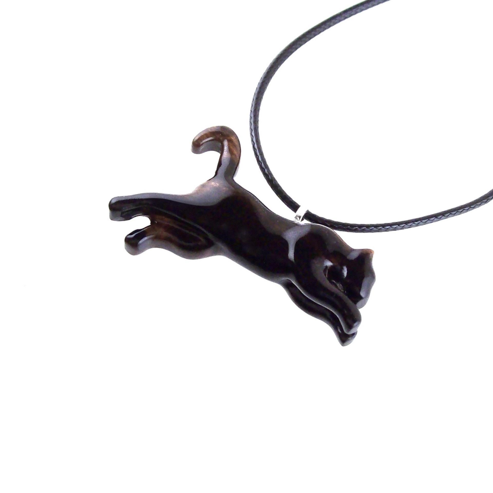 Lioness Necklace, Hand Carved Wooden Lioness Pendant, Wood Animal Necklace, Totem Spirit Animal Leo Jewelry for Men Women