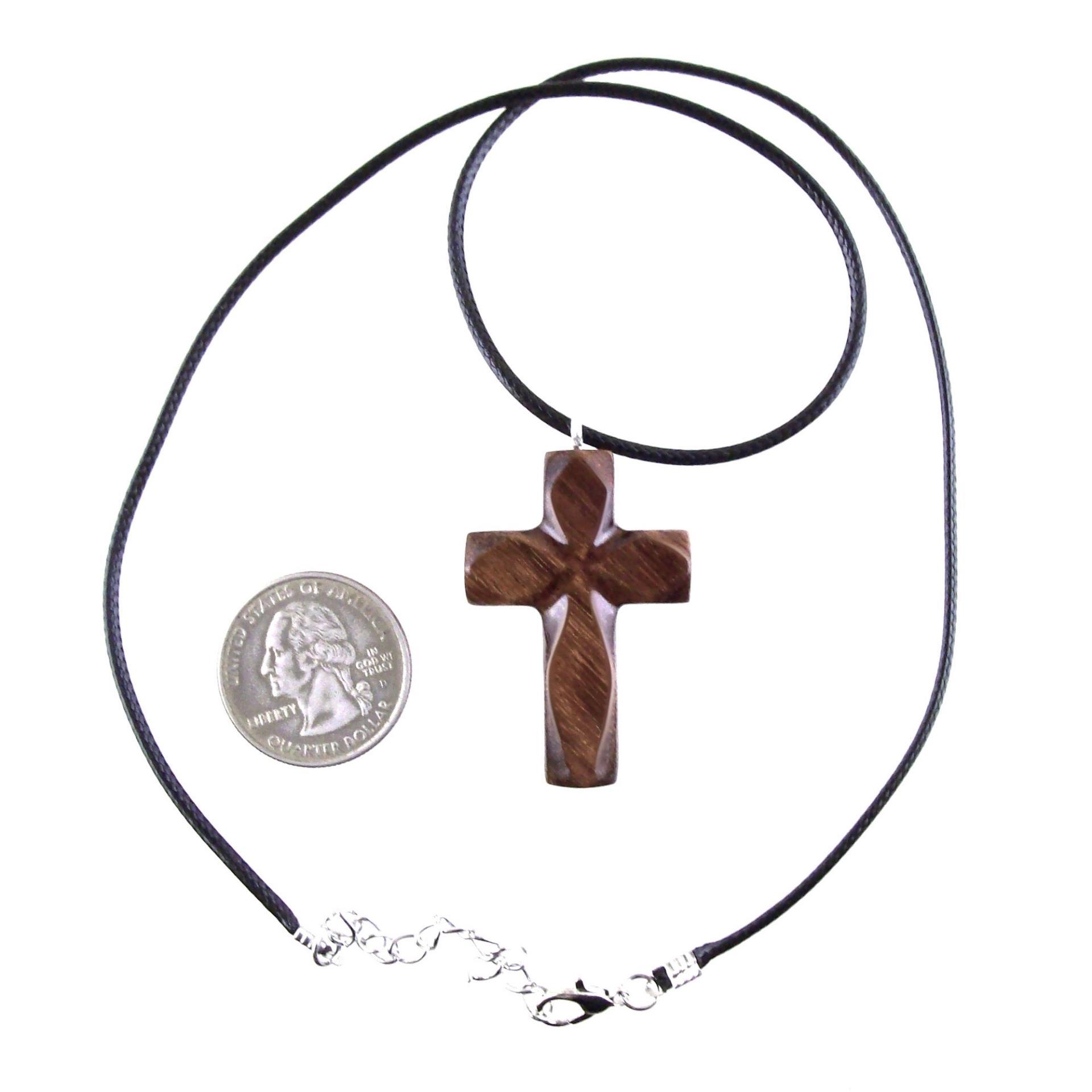 Handmade Wooden Cross Necklace for Men Women, Wood Cross Pendant, Hand Carved Christian Jewelry, One of a Kind Gift for Him Her