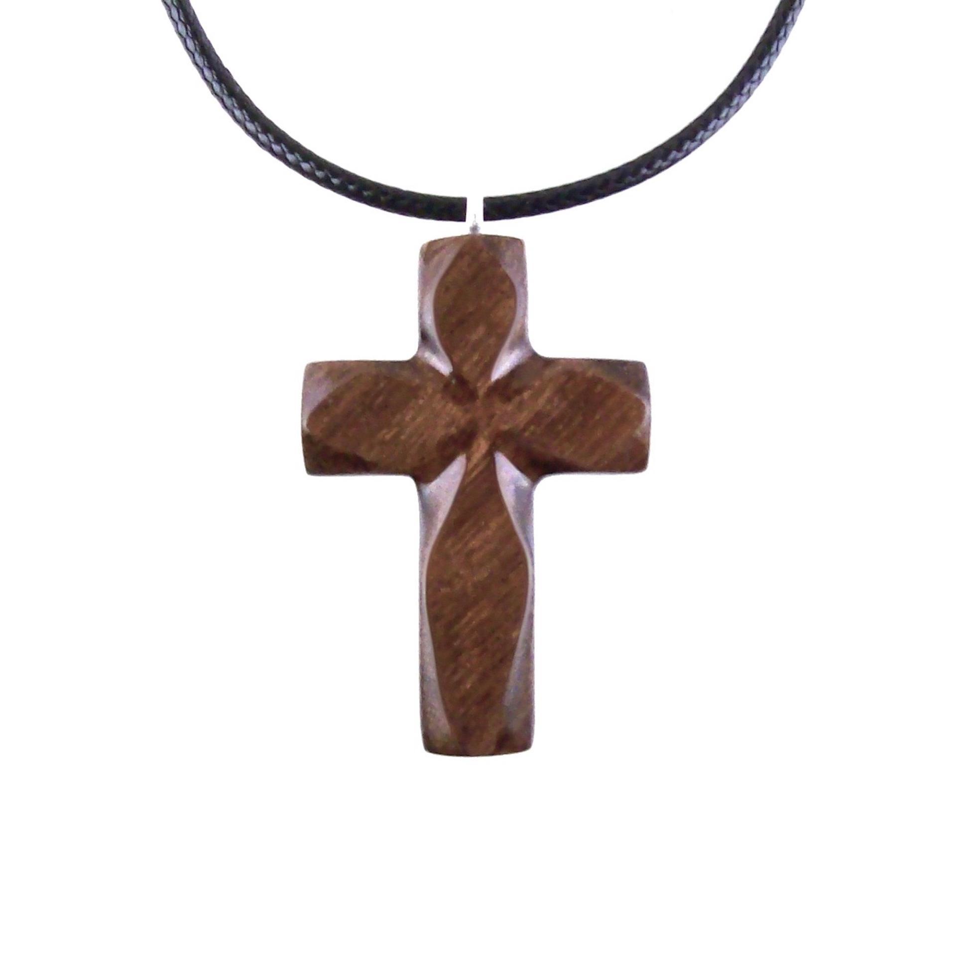 Handmade Wooden Cross Necklace for Men Women, Wood Cross Pendant, Hand Carved Christian Jewelry, One of a Kind Gift for Him Her