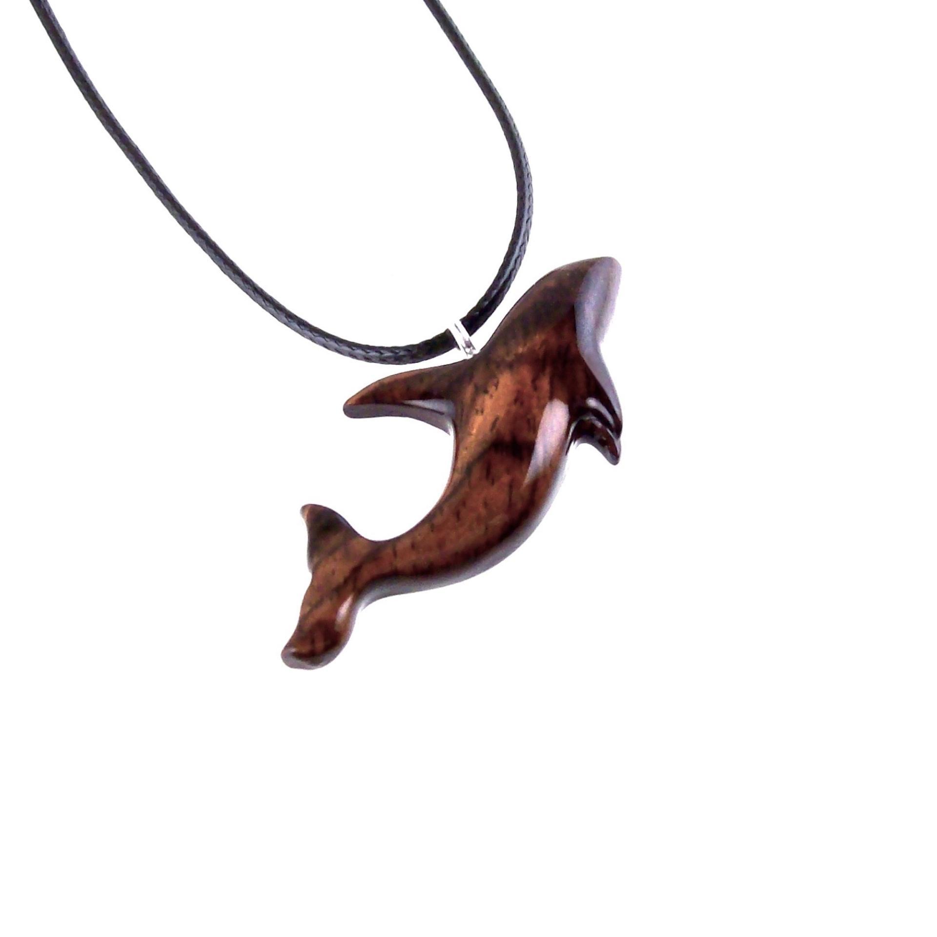 Orca Necklace, Hand Carved Killer Whale Pendant for Men or Women, Wooden Sea Animal, Nautical Wood Jewelry, One of a Kind  Gift for Him Her