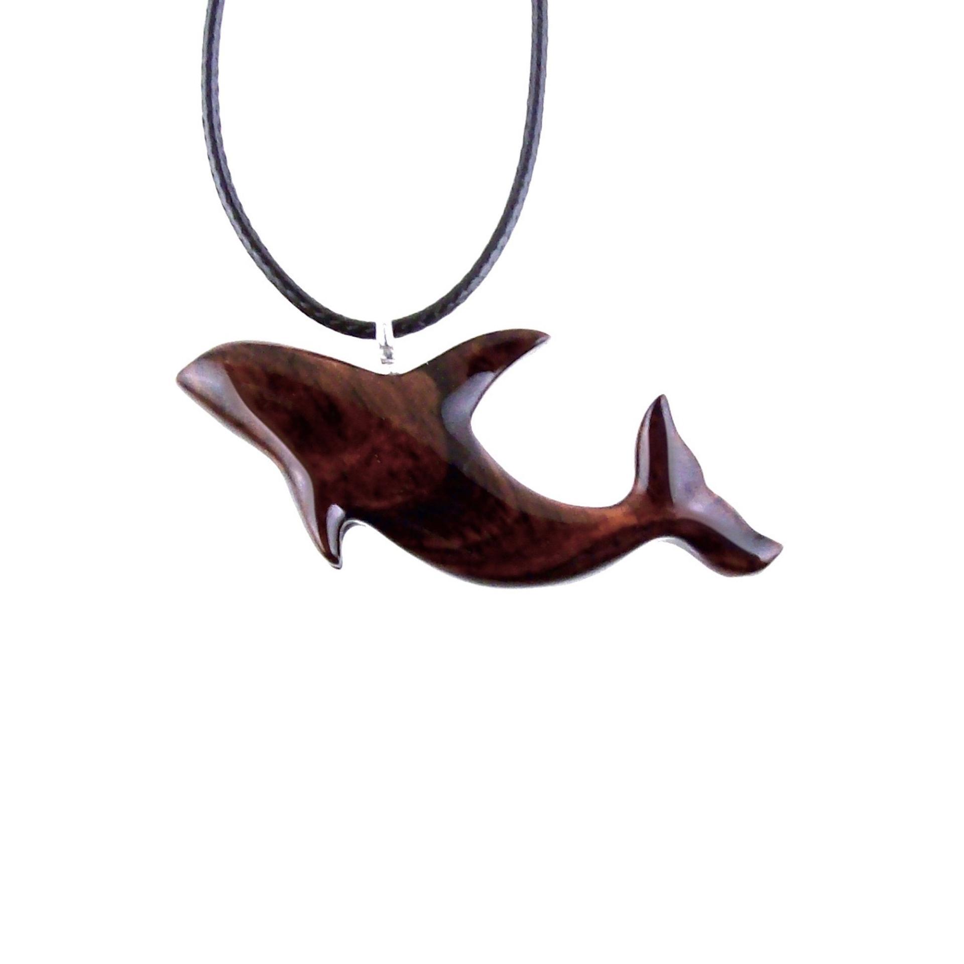 Orca Necklace, Hand Carved Killer Whale Pendant for Men or Women, Wooden Sea Animal, Nautical Wood Jewelry, One of a Kind  Gift for Him Her