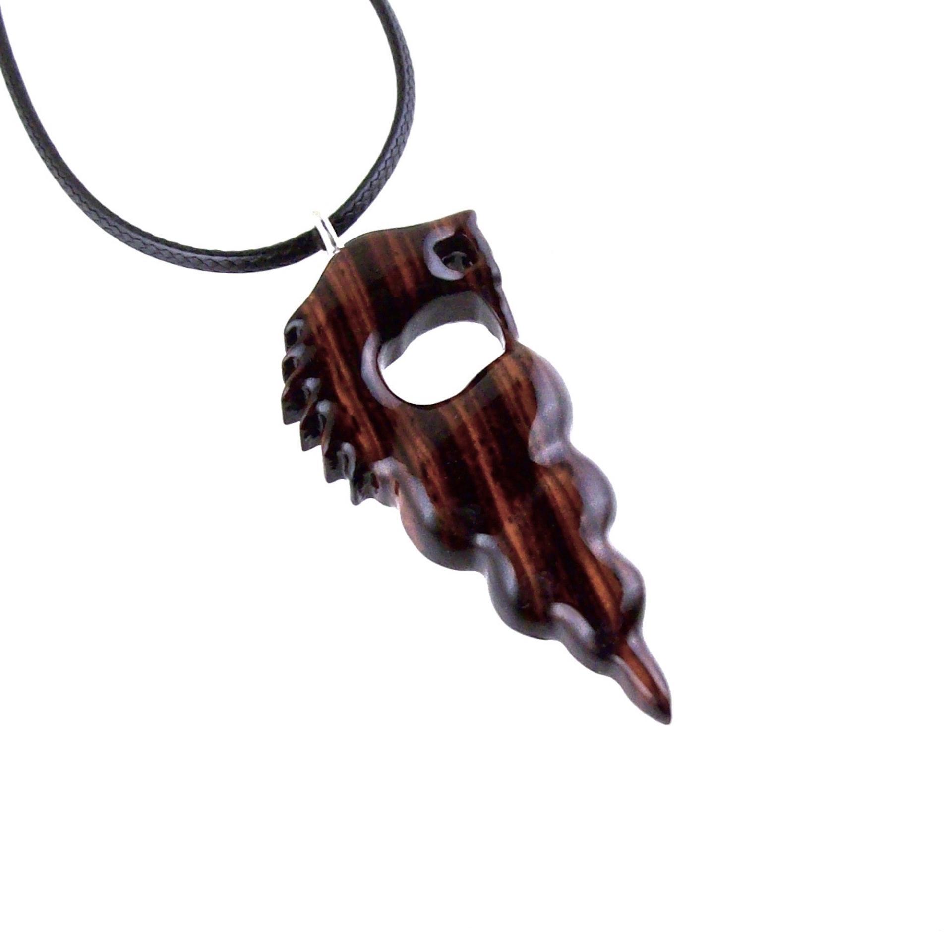 Nyami Nyami African Pendant, Hand Carved Tribal Necklace, Wood African Jewelry, Wooden Protection Amulet, Good Luck Charm