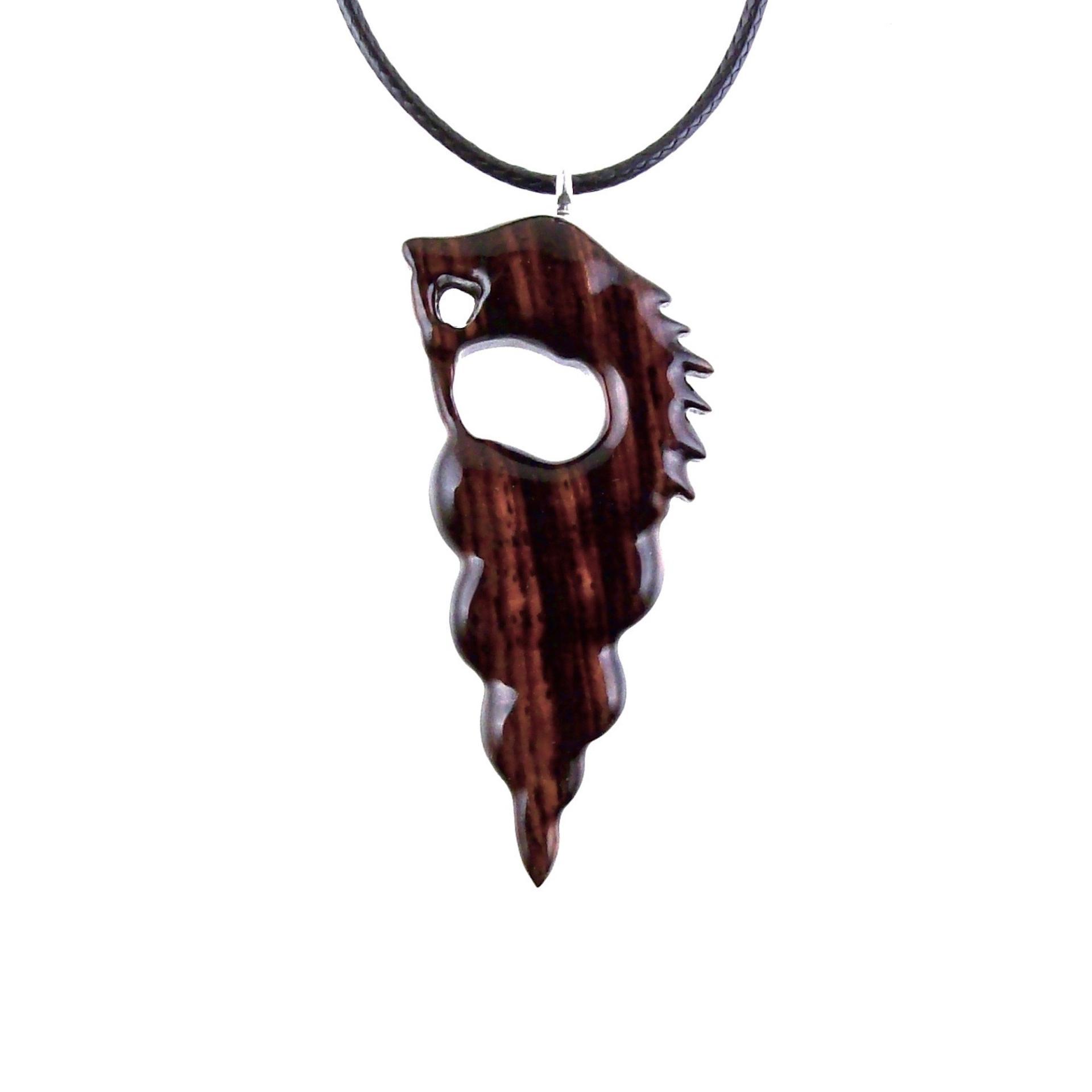 Nyami Nyami African Pendant, Hand Carved Tribal Necklace, Wood African Jewelry, Wooden Protection Amulet, Good Luck Charm