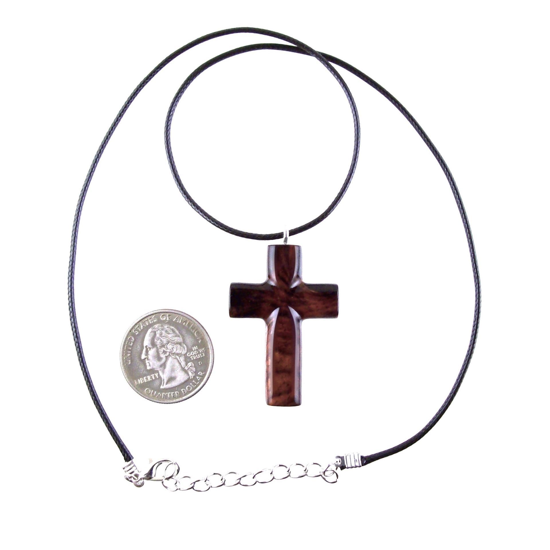 Wooden Cross Pendant, Hand Carved Wood Cross Necklace, Christian Jewelry, One of a Kind Gift for Men or Women