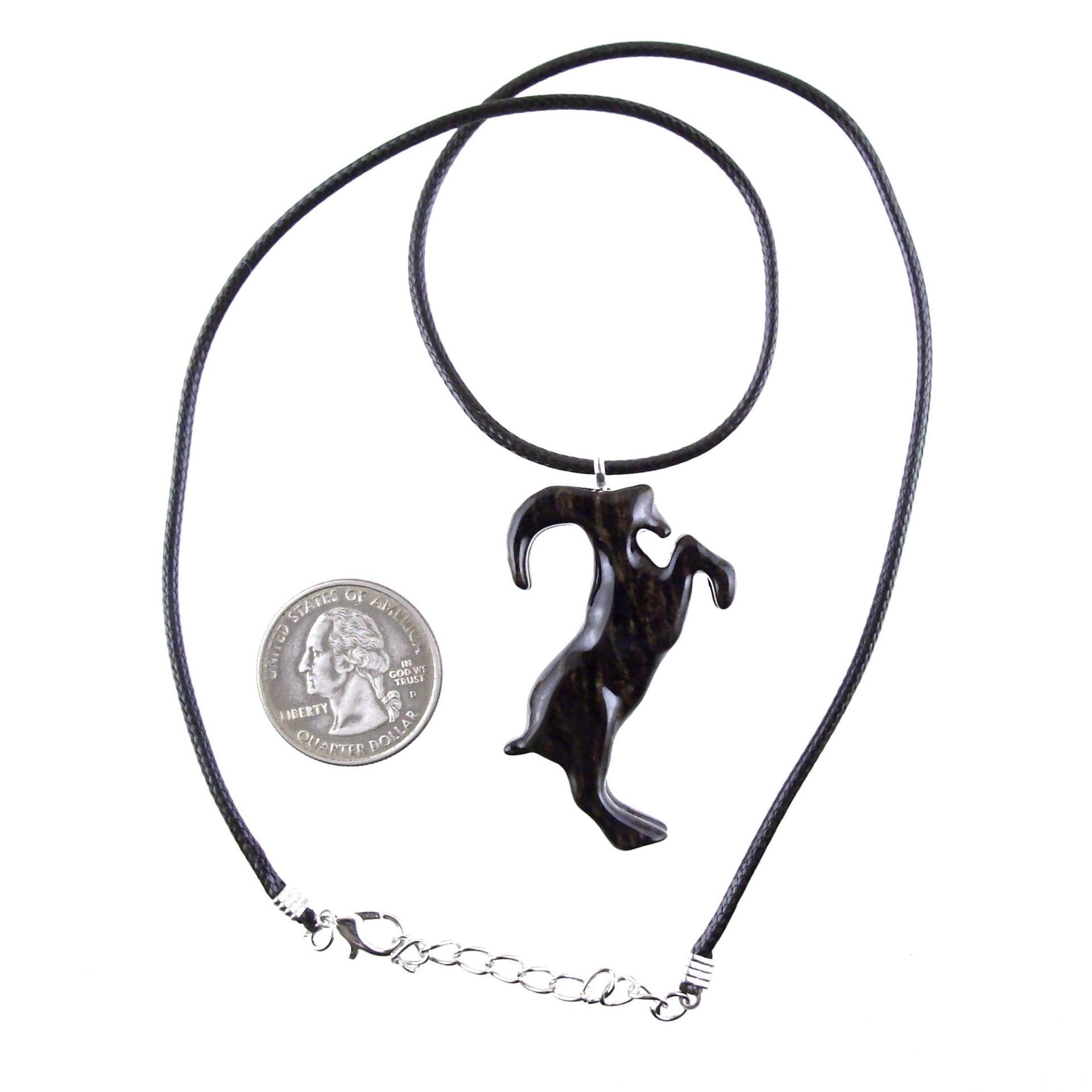 Hand Carved Goat Necklace, Wooden Mountain Goat Pendant, Wood Animal Necklace, Capricorn Jewelry, Spirit Animal Totem, Gift for Him Her