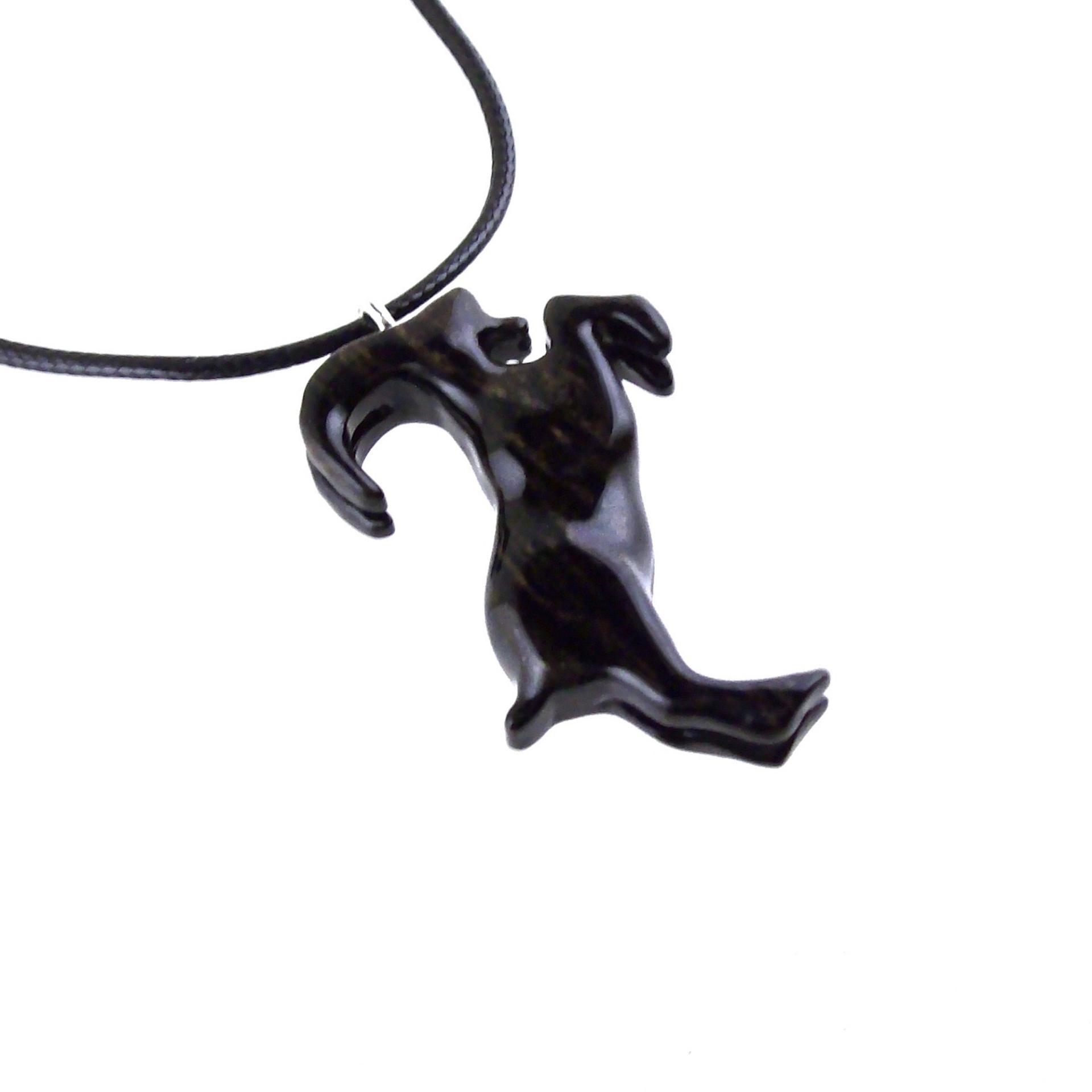 Hand Carved Goat Necklace, Wooden Mountain Goat Pendant, Wood Animal Necklace, Capricorn Jewelry, Spirit Animal Totem, Gift for Him Her