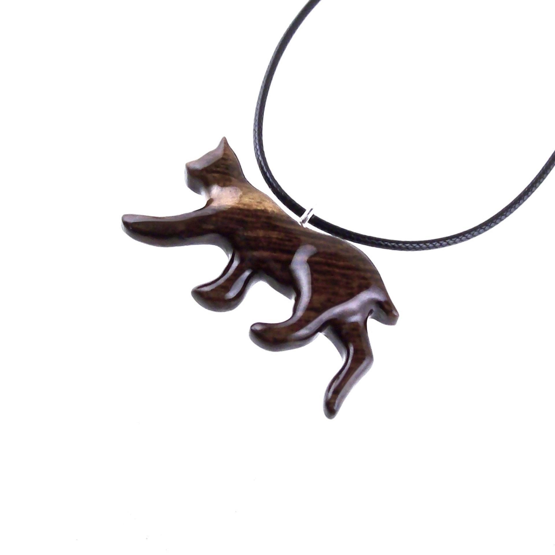 Wooden Bobcat Pendant, Bobcat Necklace, Hand Carved Lynx Necklace, Wood Wildcat Necklace, Totem Spirit Animal Jewelry for Men or Women