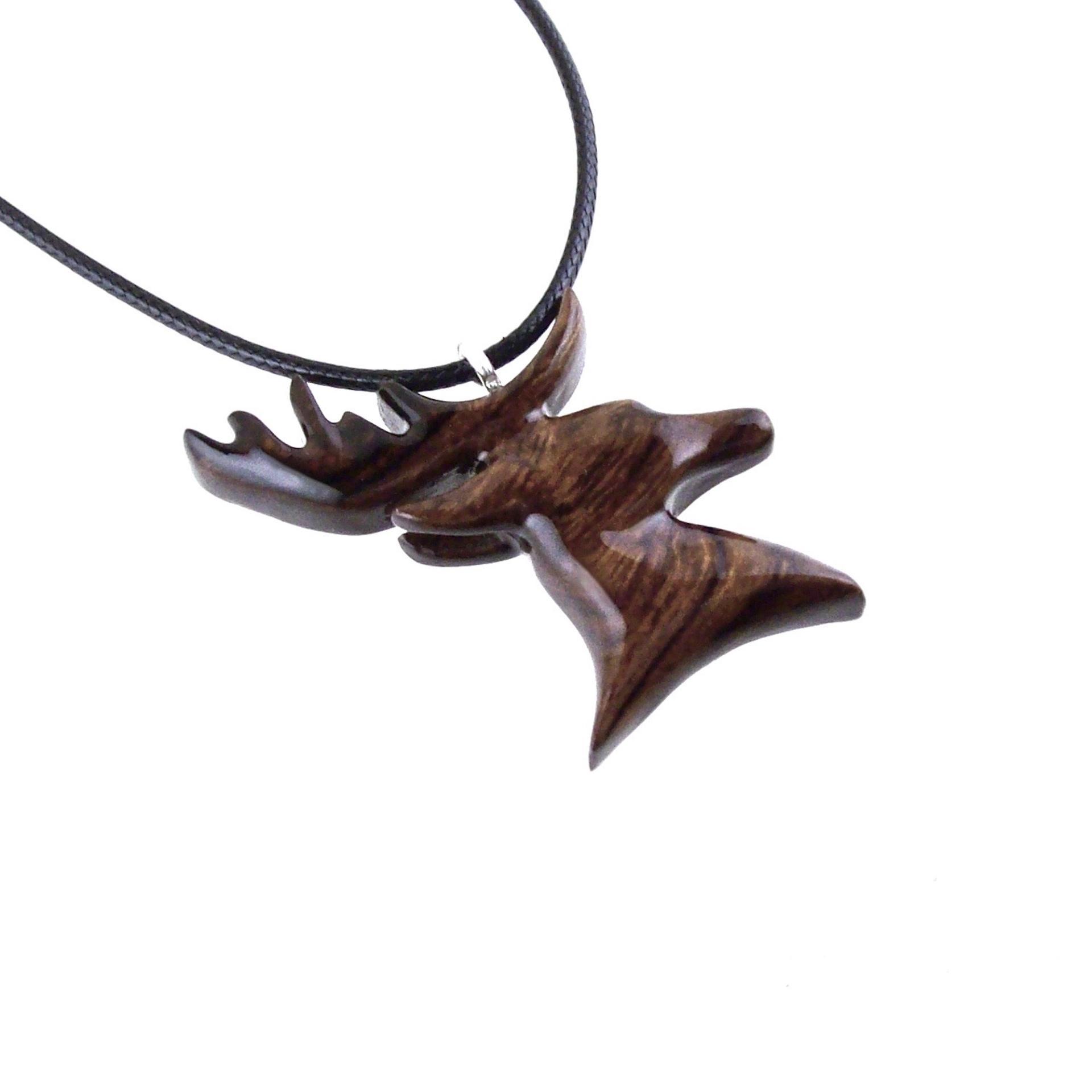 Hand Carved Stag Necklace, Wooden Deer Pendant, Buck Head Necklace, Spirit Animal Totem Gift for Him, Woodland Mens Jewelry