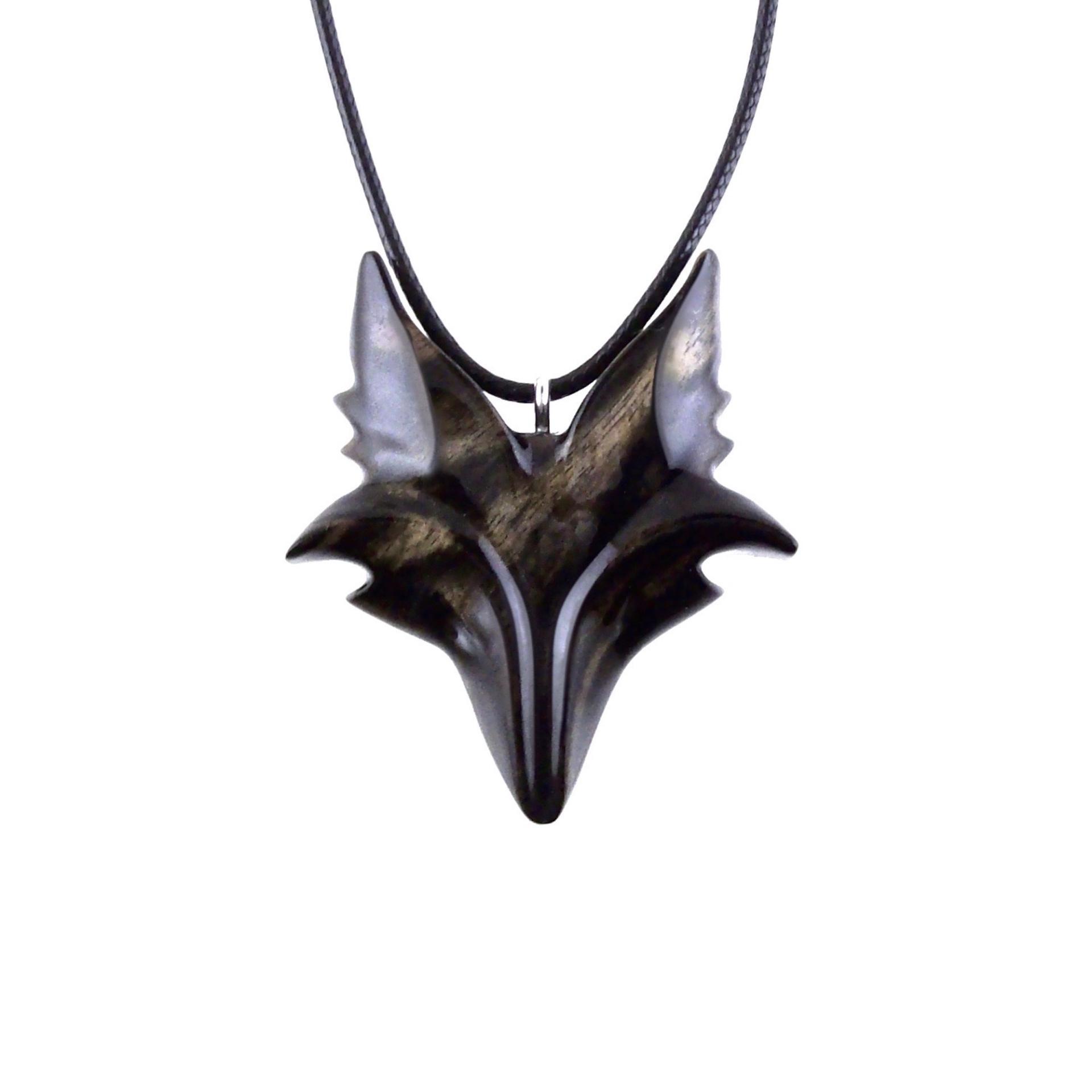 Celtic Fox Necklace, Hand Carved Wooden Fox Pendant for Men or Women, Totem Spirit Animal Gift for Him or Her, Wood Jewelry