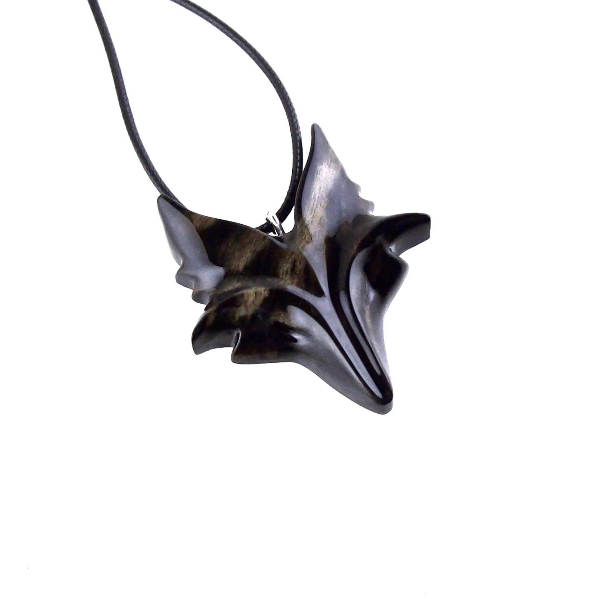 Celtic Fox Necklace, Hand Carved Wooden Fox Pendant for Men or Women, Totem Spirit Animal Gift for Him or Her, Wood Jewelry
