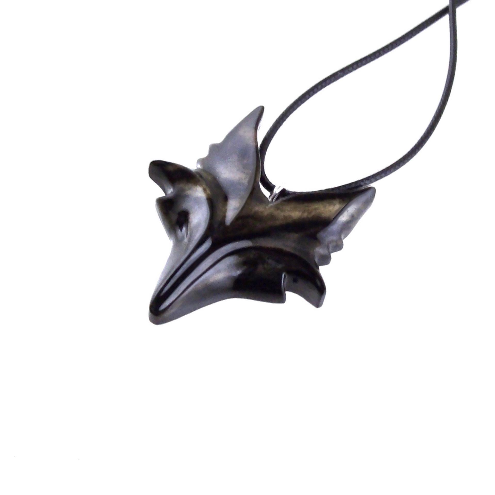 Celtic Fox Necklace, Hand Carved Wooden Fox Pendant for Men or Women, Totem Spirit Animal Gift for Him or Her, Wood Jewelry