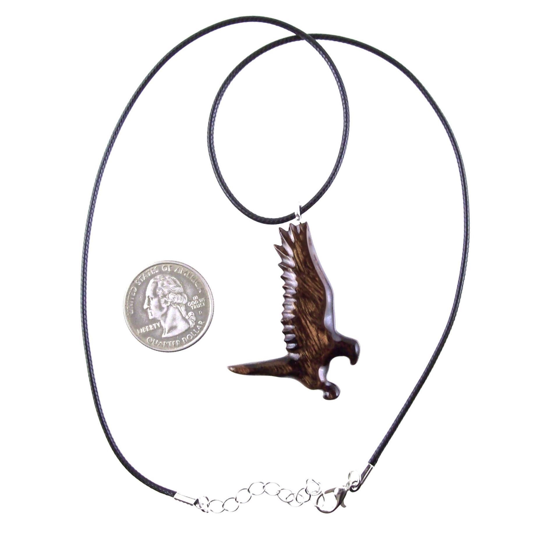 Hand Carved Hawk Pendant, Wooden Falcon Necklace, Wood Bird Necklace, Totem Jewelry for Men or Women, One of a Kind Gift for Him Her