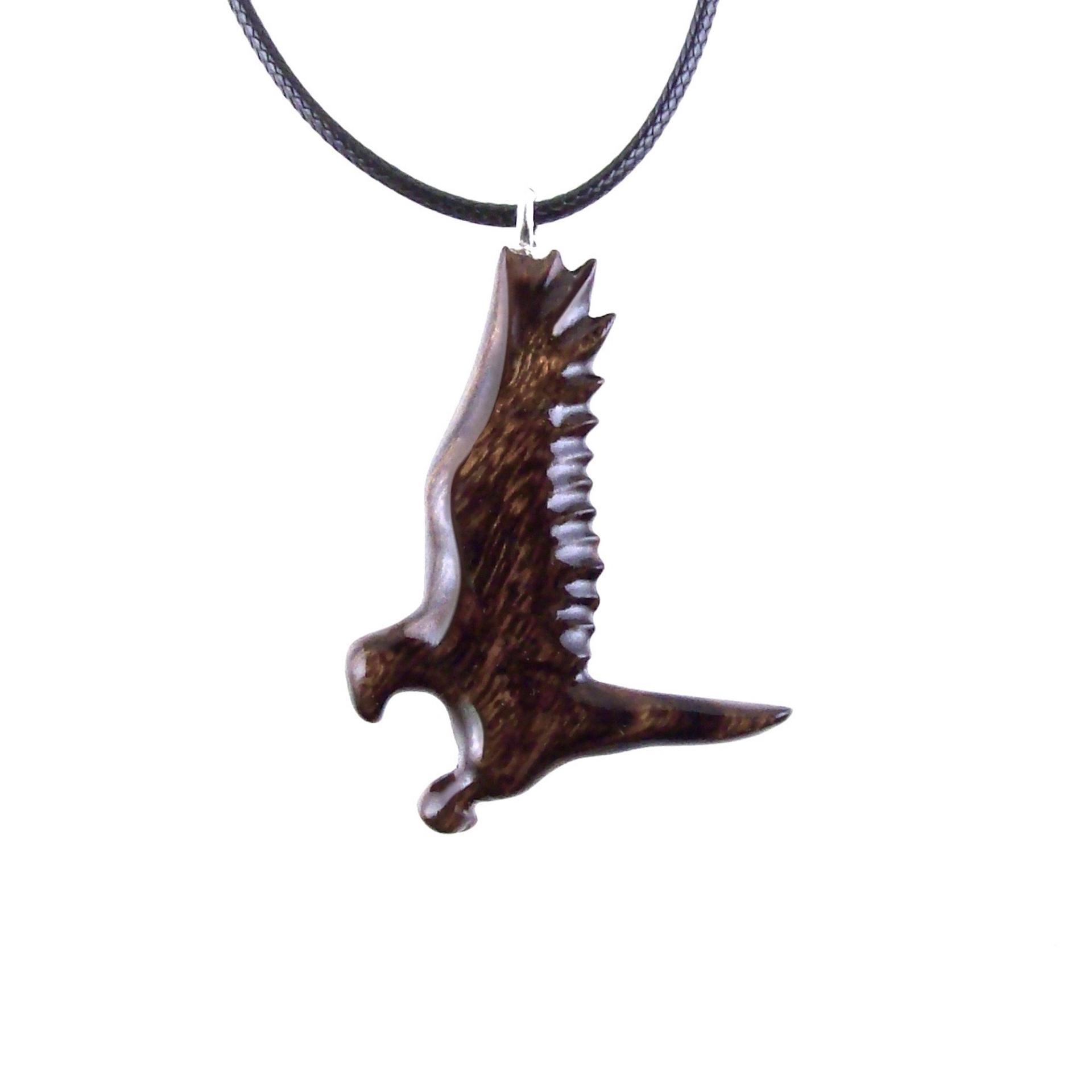 Hand Carved Hawk Pendant, Wooden Falcon Necklace, Wood Bird Necklace, Totem Jewelry for Men or Women, One of a Kind Gift for Him Her