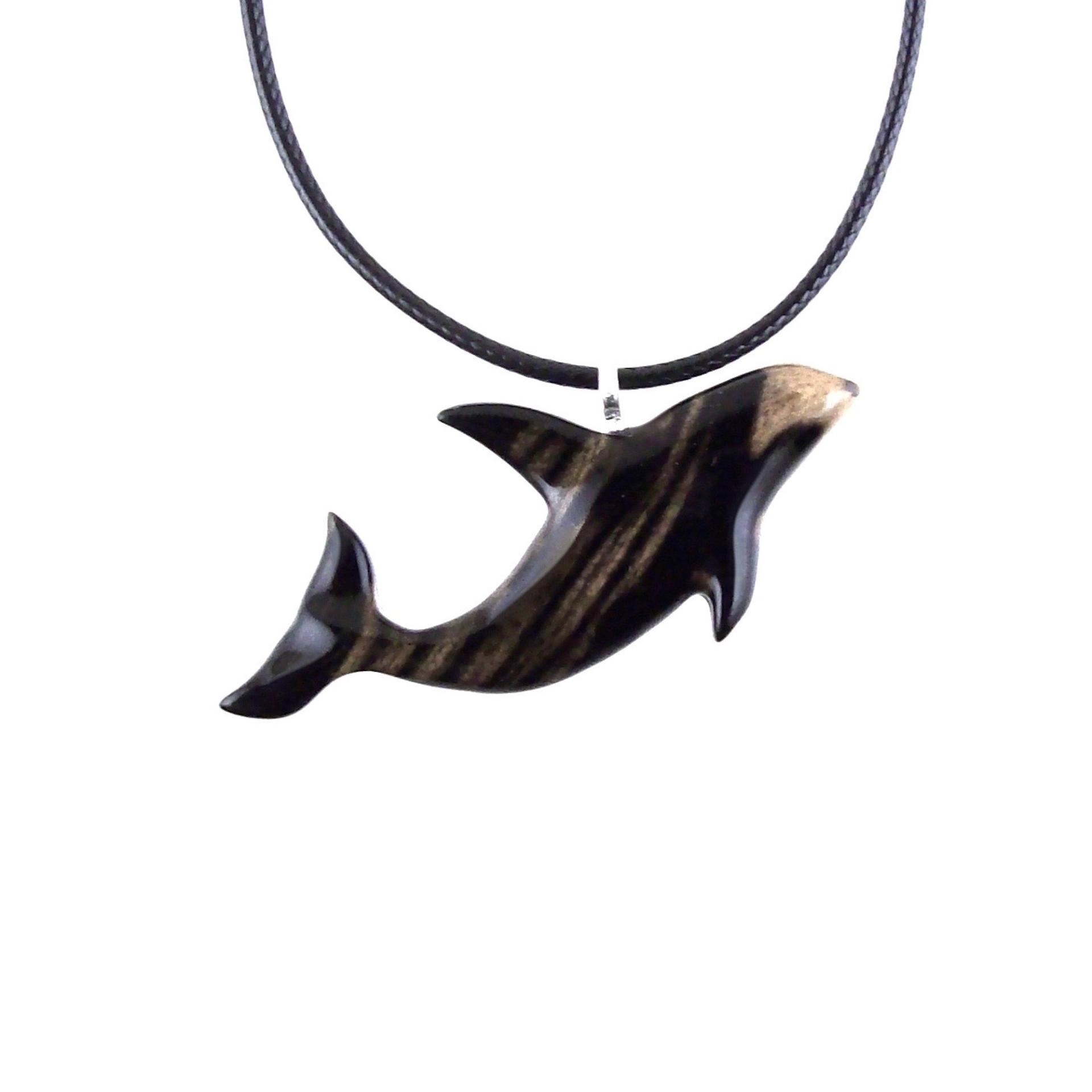 Hand Carved Orca Pendant, Wooden Killer Whale Necklace for Men or Women, Sea Animal, Nautical Beach Wood Jewelry