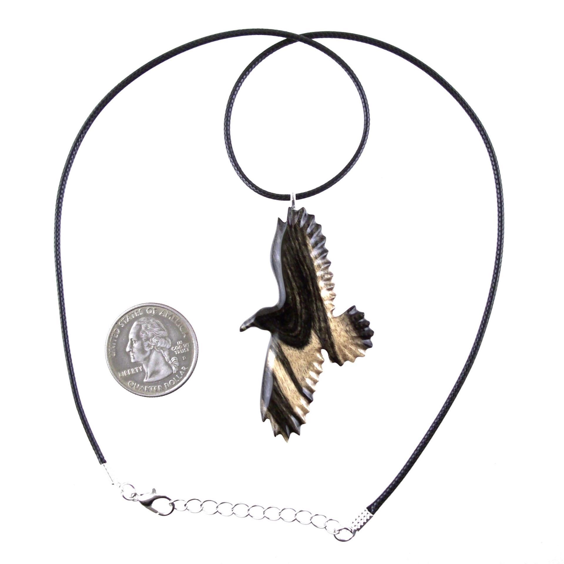 Hand Carved Crow Pendant, Raven Necklace, Wooden Raven Pendant, Wood Crow Necklace, Totem Spirit Animal Jewelry Gift for Him Her