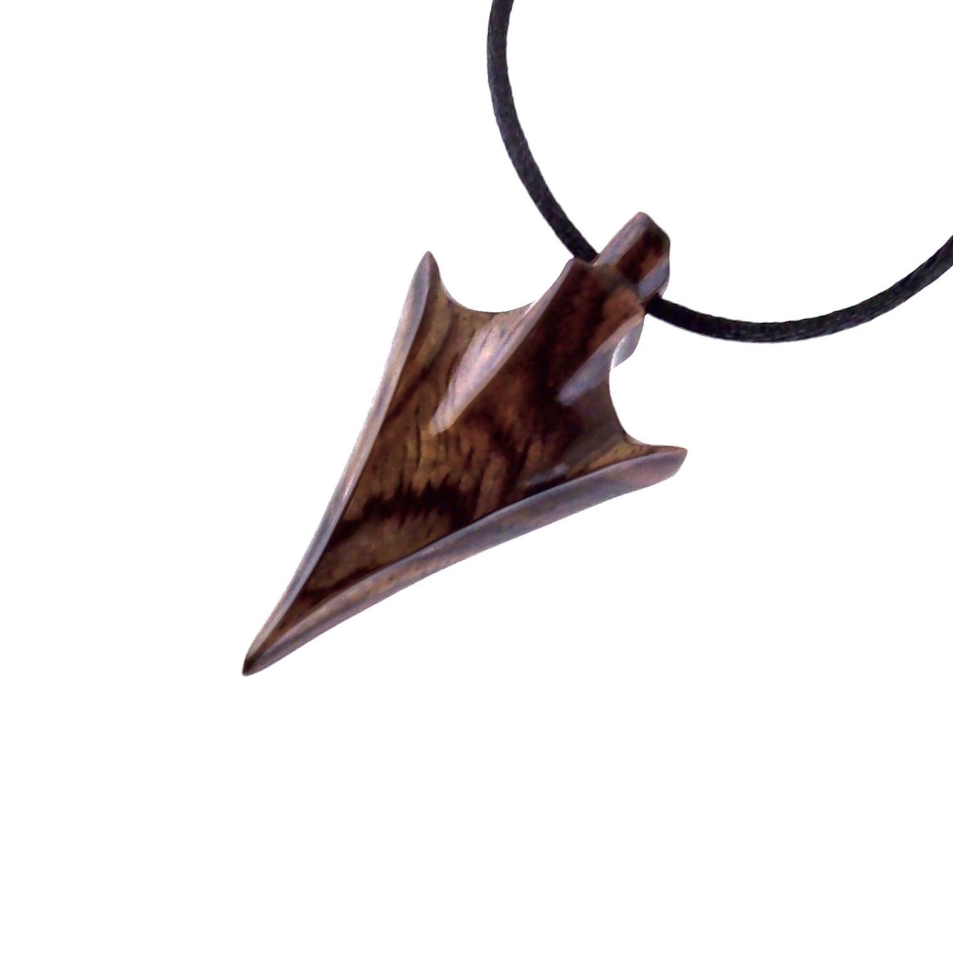 Hand Carved Wooden Arrowhead Necklace, Arrow Pendant, Mens Wood Necklace, Tribal Handmade Jewelry, Gift for Him