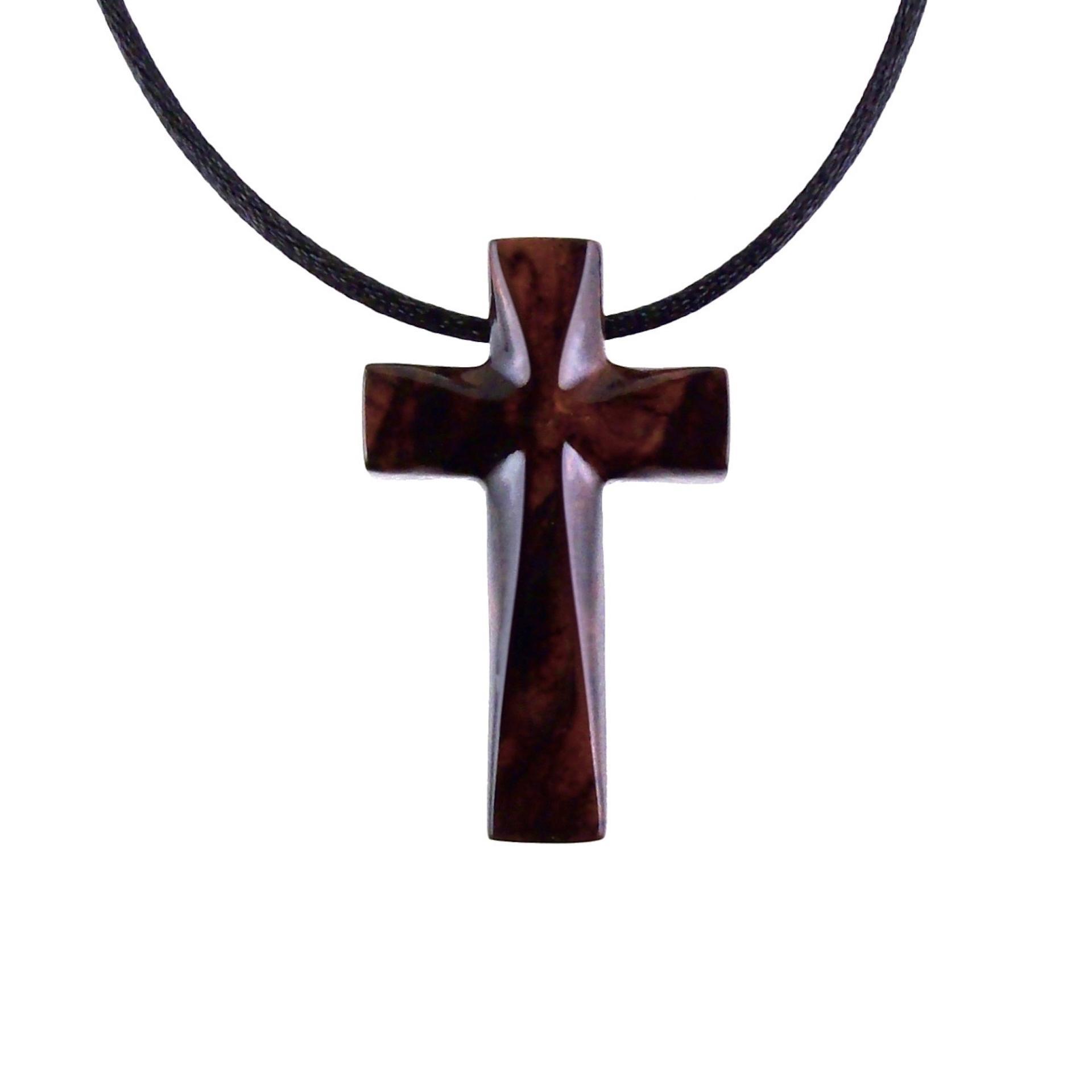Wooden Cross Necklace, Wood Cross Pendant, Hand Carved Christian Jewelry for Men, One of a Kind Gift for Him