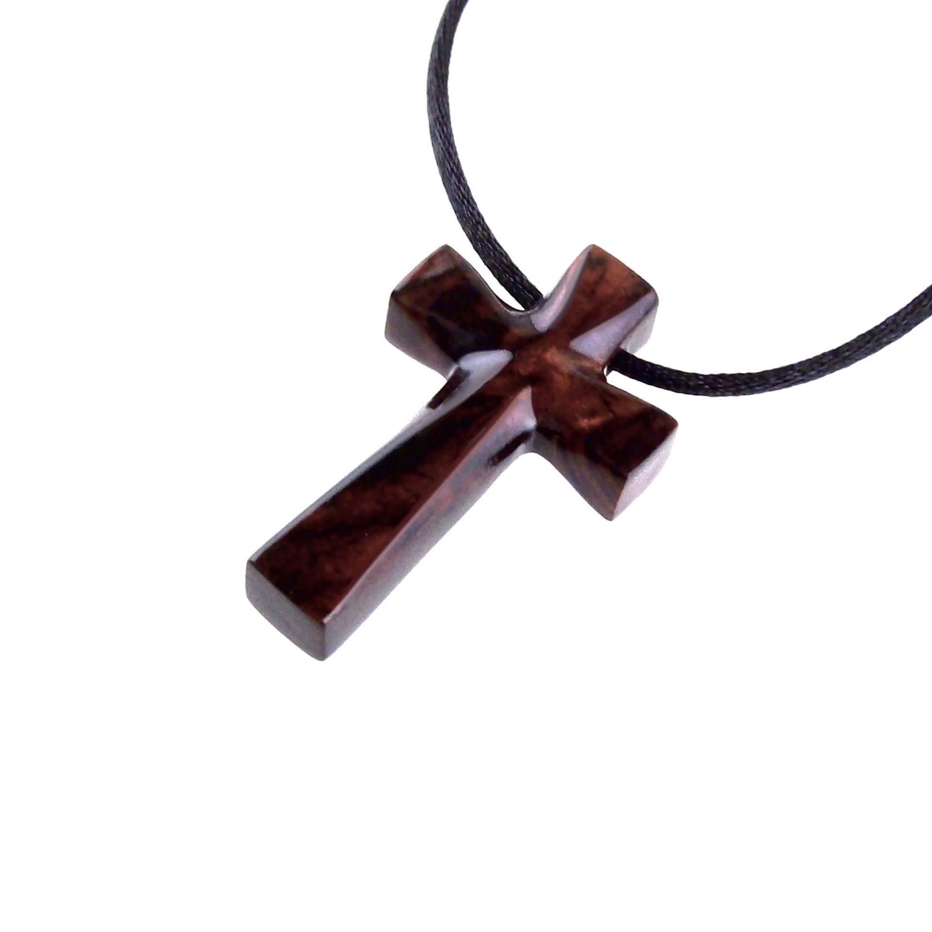 Wooden Cross Necklace, Wood Cross Pendant, Hand Carved Christian Jewelry for Men, One of a Kind Gift for Him