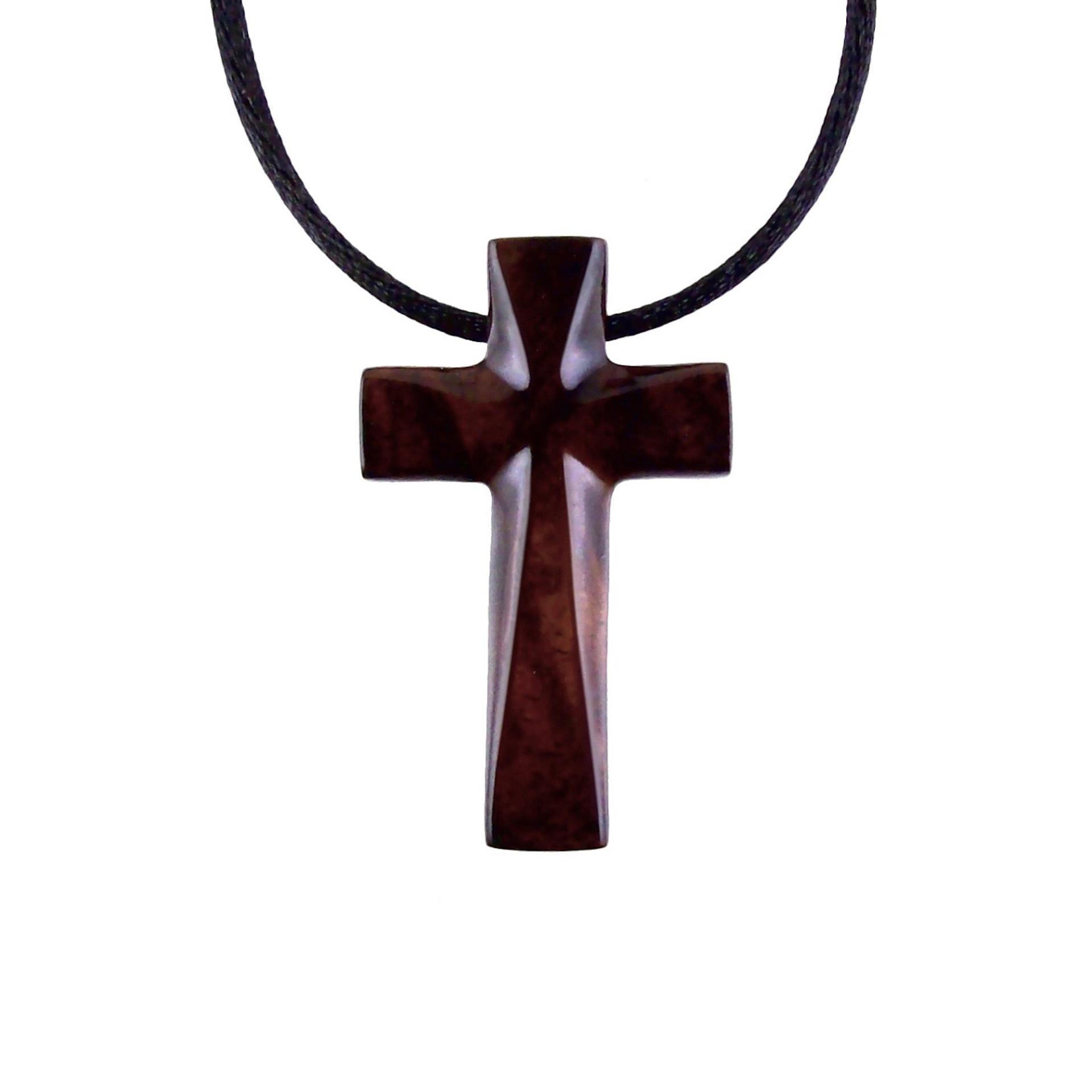 Wooden Cross Necklace, Wood Cross Pendant, Hand Carved Christian Jewelry for Men, One of a Kind Gift for Him