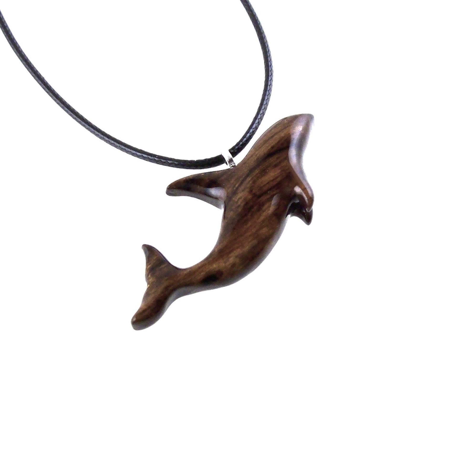 Hand Carved Orca Pendant, Wooden Whale Necklace, Sea Animal Pendant, Nautical Necklace for Men or Women, Wood Jewelry