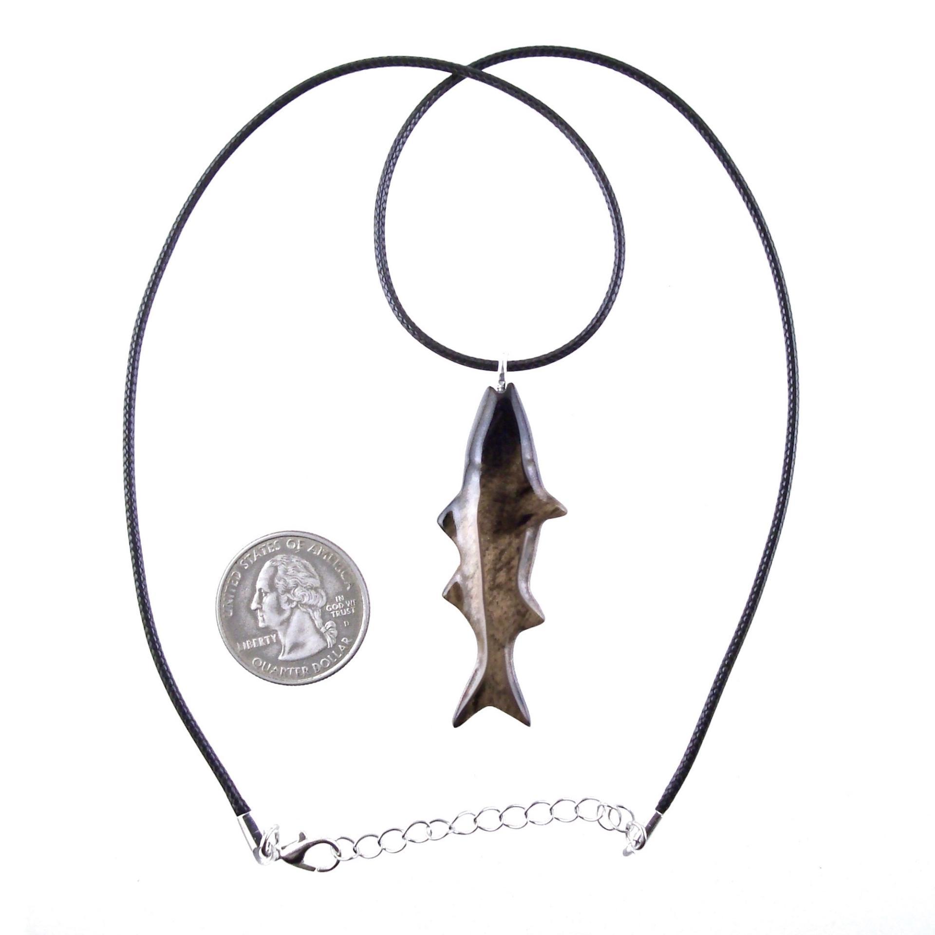 Striped Bass Pendant, Hand Carved Fish Necklace, Wooden Fishermen Jewelry, Mens Wood Necklace, One of a Kind Gift for Him