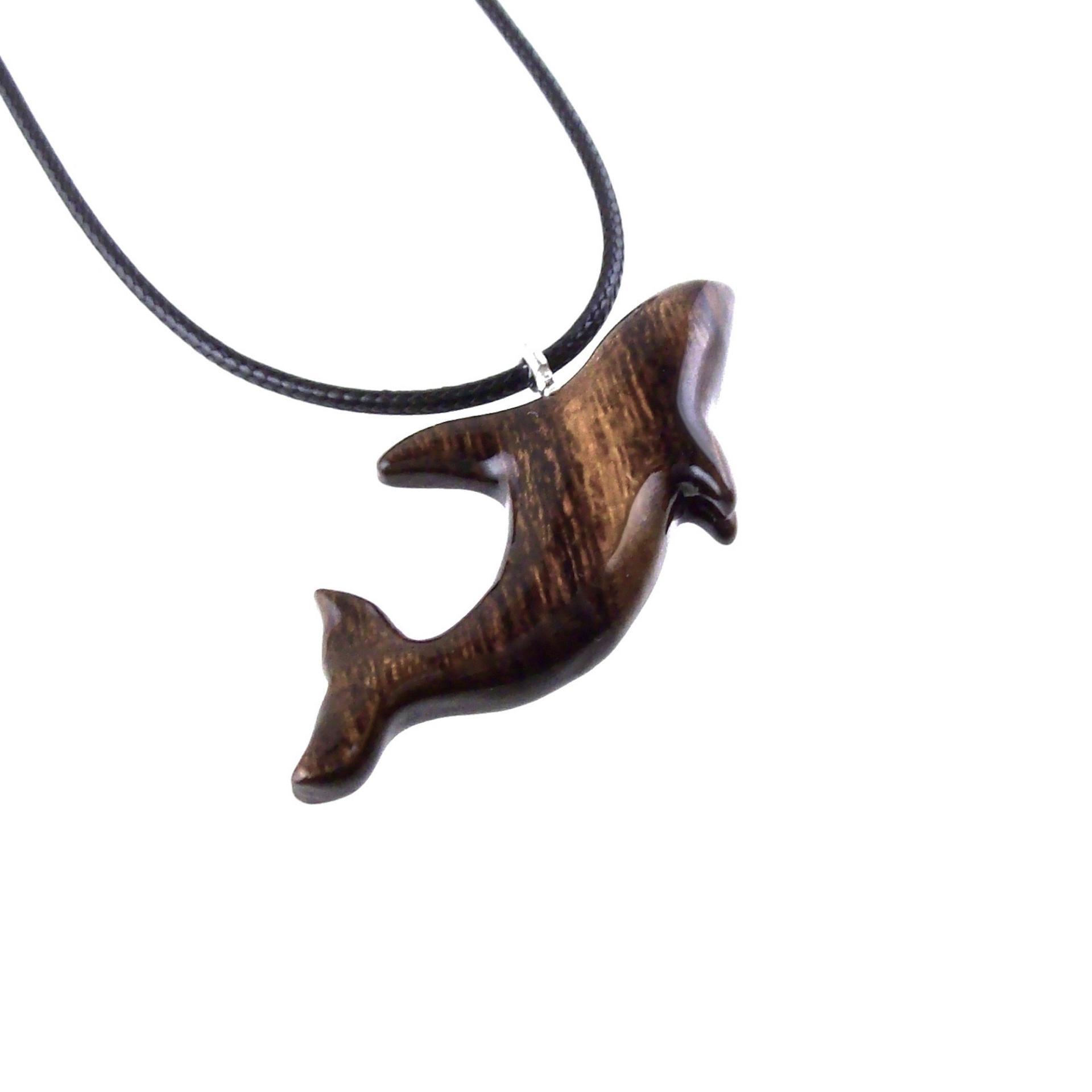 Hand Carved Orca Pendant, Wooden Whale Necklace, Sea Animal Pendant, Nautical Necklace for Men or Women, Wood Jewelry