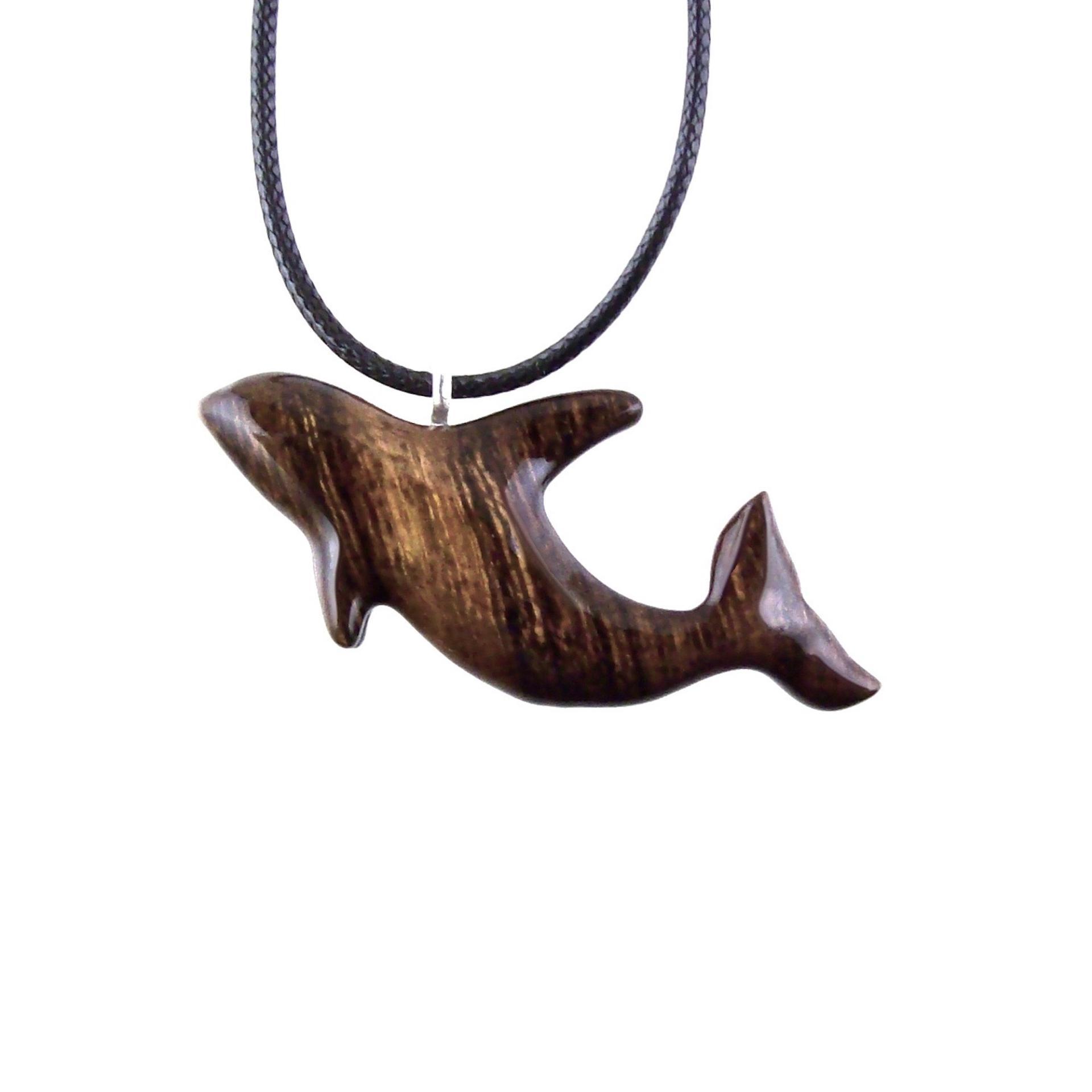 Hand Carved Orca Pendant, Wooden Whale Necklace, Sea Animal Pendant, Nautical Necklace for Men or Women, Wood Jewelry