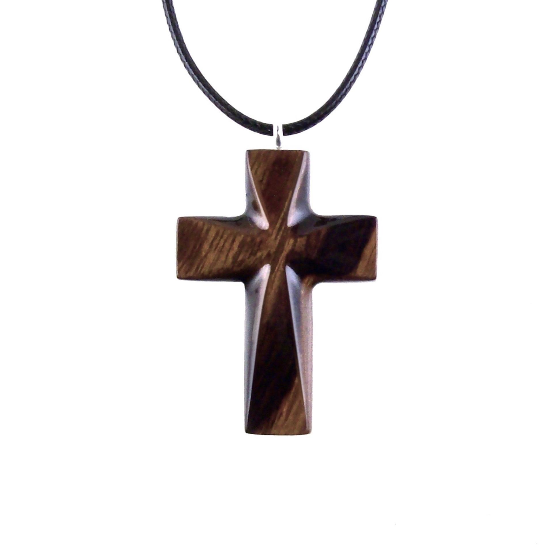 Handmade Wooden Cross Necklace, Hand Carved Wood Cross Pendant, Christian Jewelry for Men Women, Gift for Him or Her
