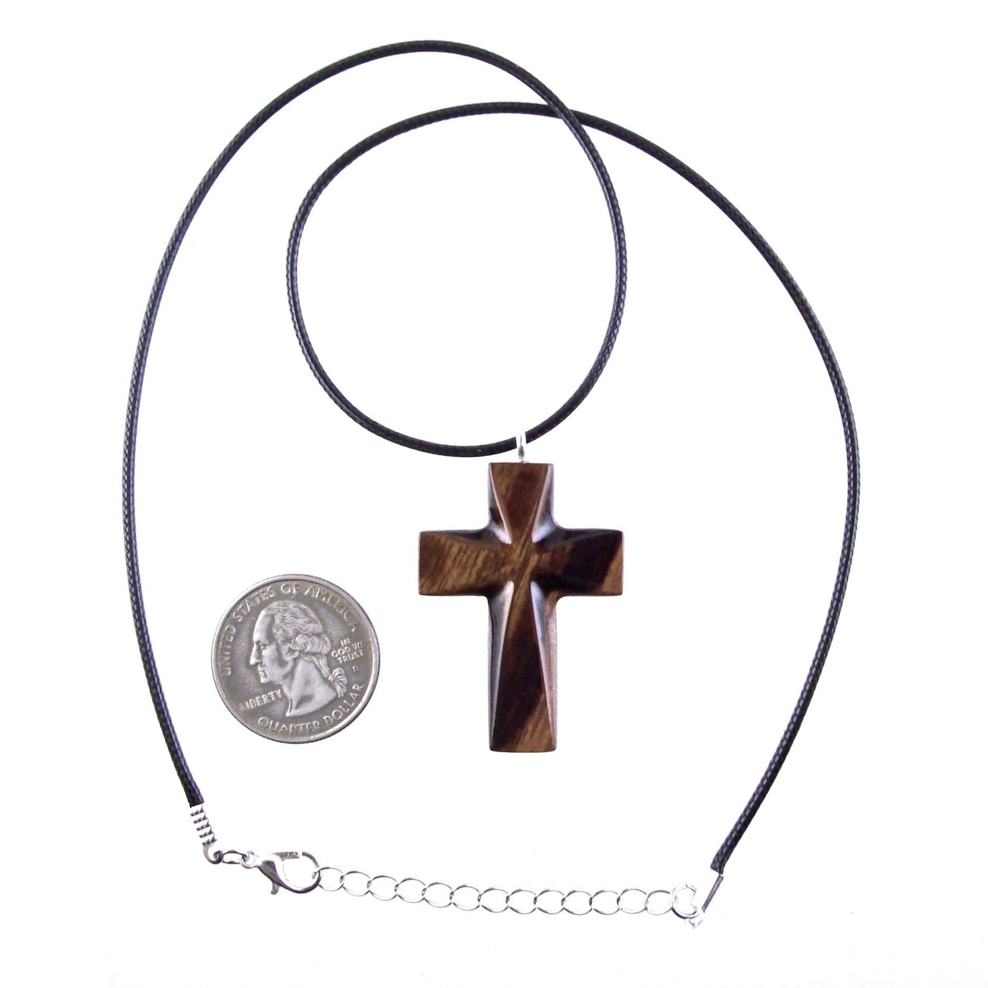 Handmade Wooden Cross Necklace, Hand Carved Wood Cross Pendant, Christian Jewelry for Men Women, Gift for Him or Her