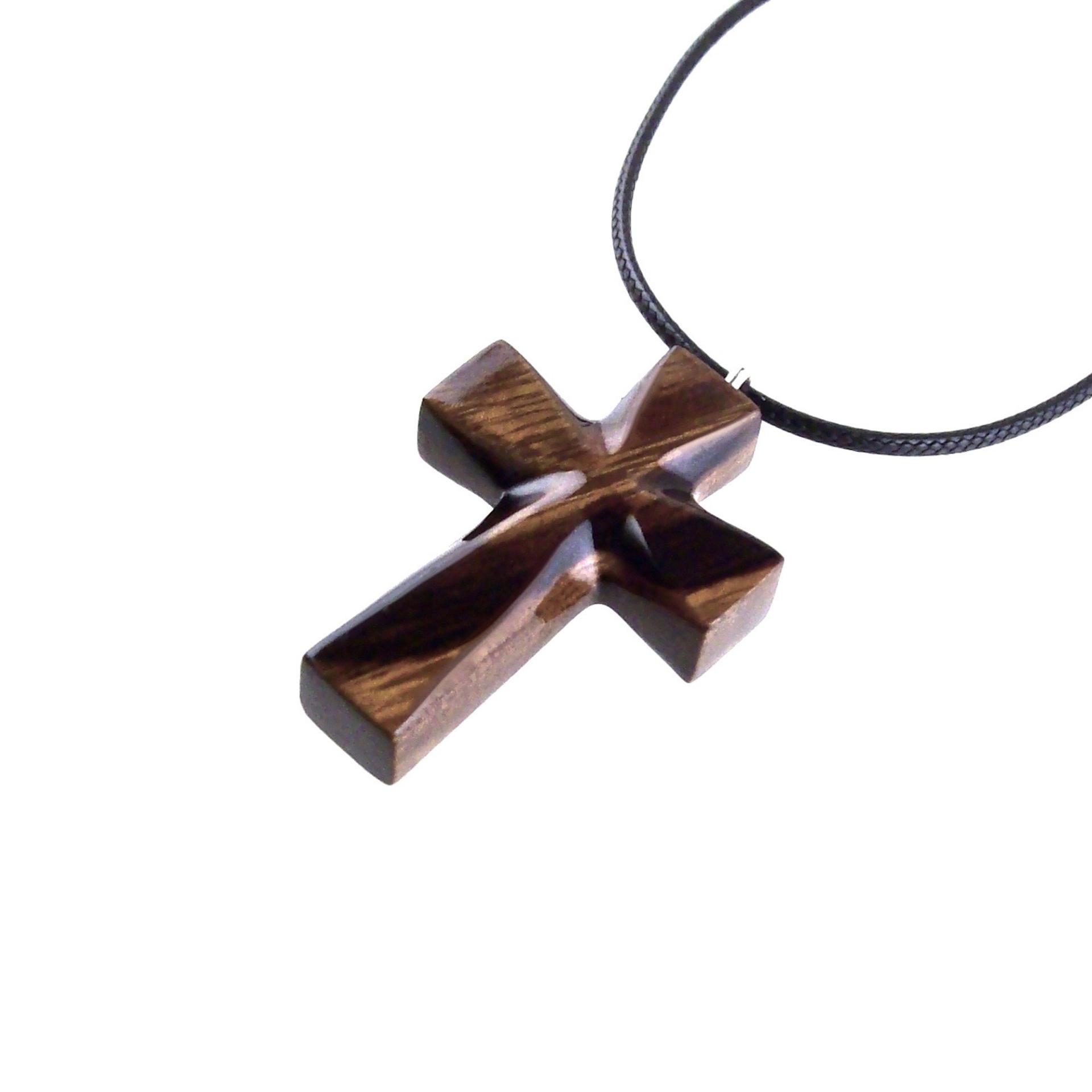 Handmade Wooden Cross Necklace, Hand Carved Wood Cross Pendant, Christian Jewelry for Men Women, Gift for Him or Her