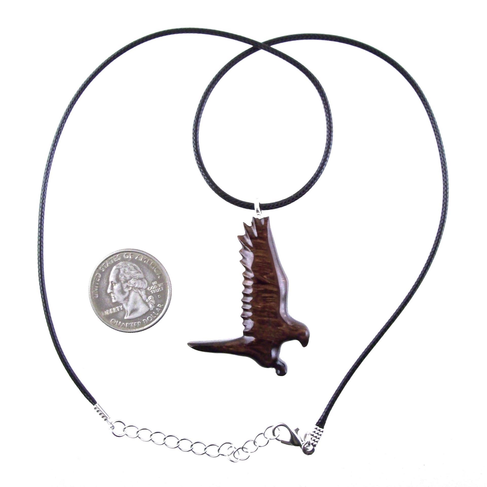Hand Carved Hawk Pendant, Wooden Falcon Necklace, Wood Bird Necklace, Totem Jewelry for Men or Women, One of a Kind Gift for Him Her