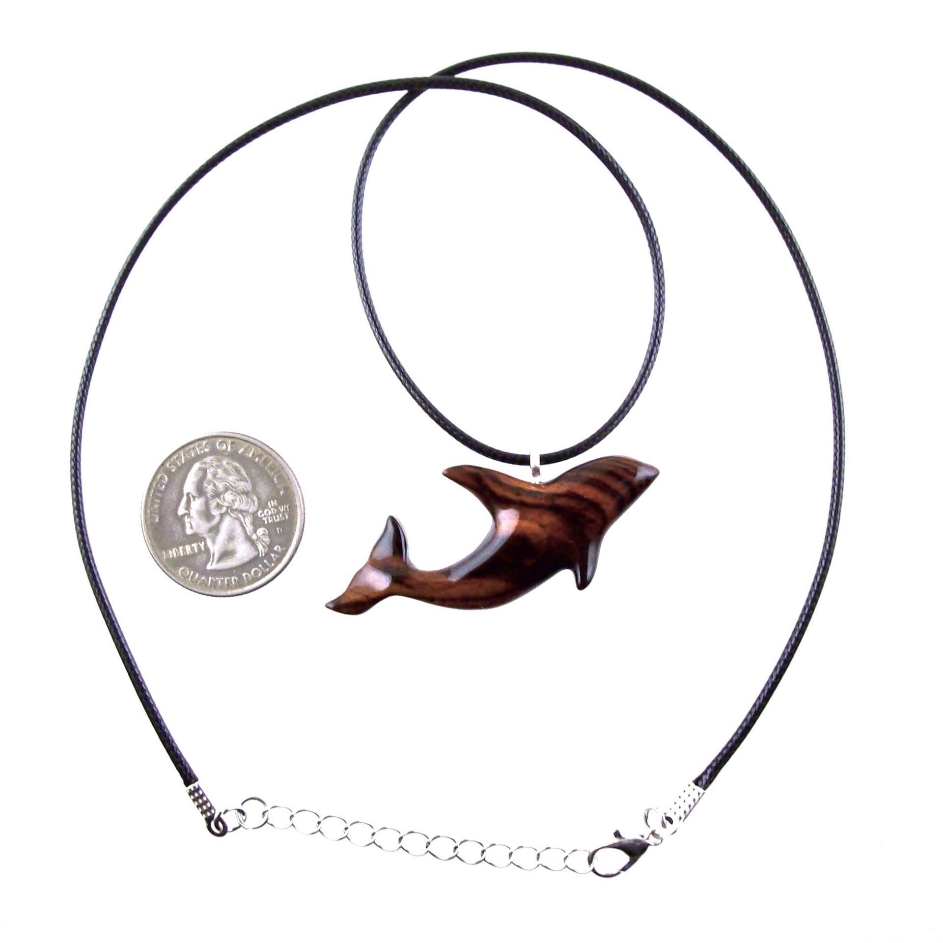 Orca Necklace, Hand Carved Killer Whale Pendant for Men or Women, Wooden Sea Animal, Nautical Wood Jewelry, One of a Kind  Gift for Him Her